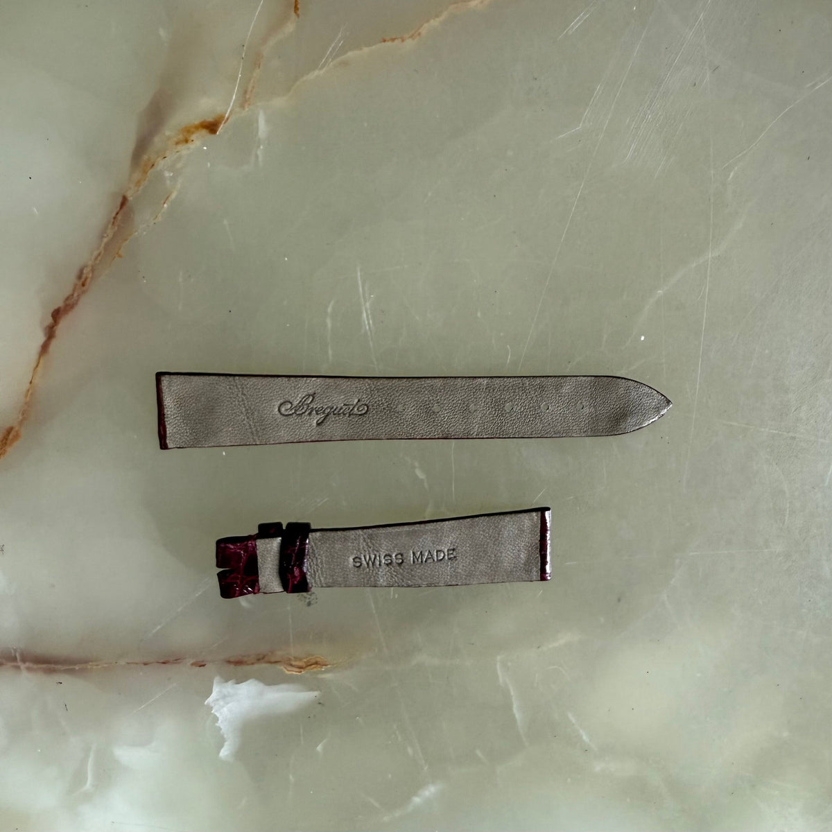 Authentic Breguet Burgundy Crocodile Watch Strap Band 17.5mm
