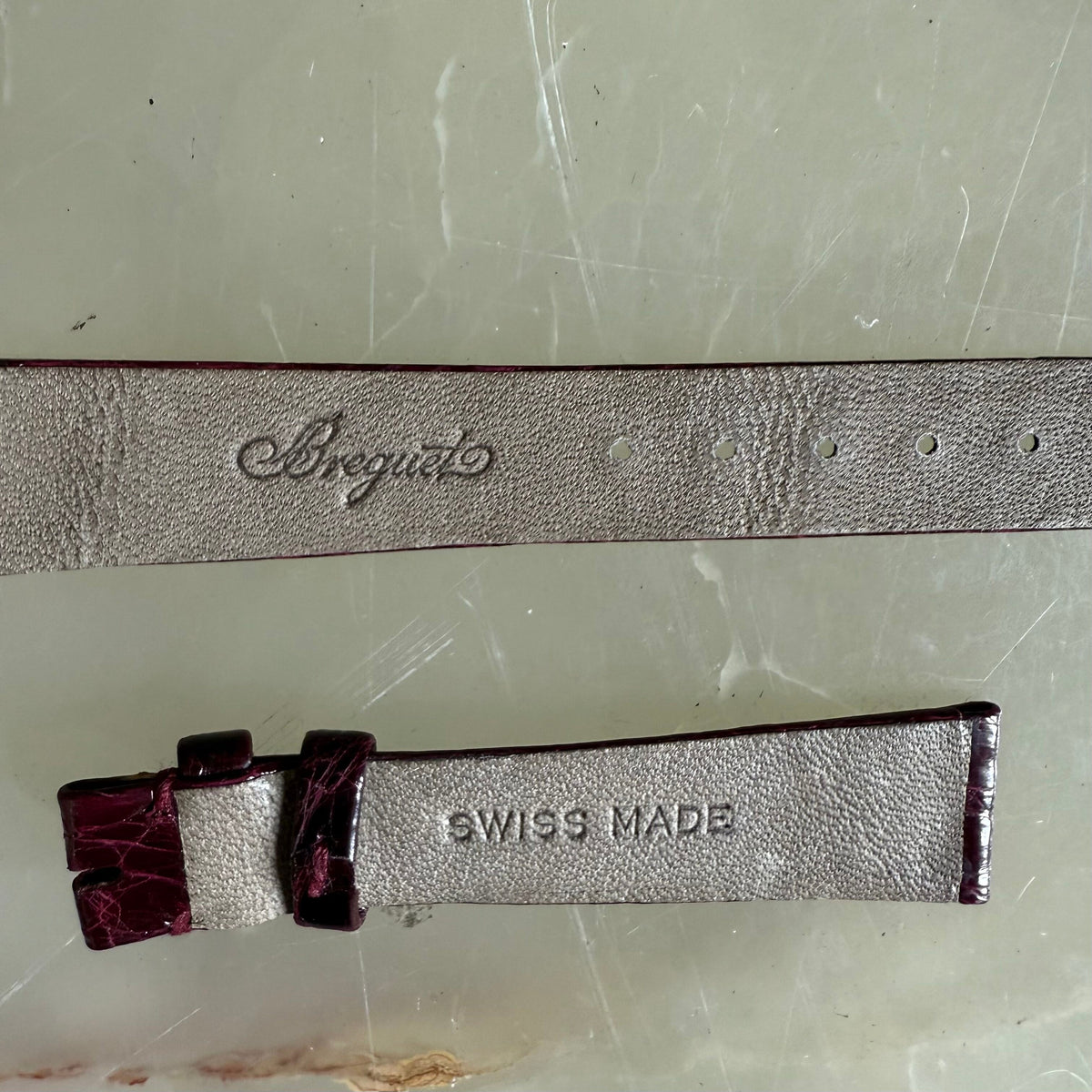 Authentic Breguet Burgundy Crocodile Watch Strap Band 17.5mm
