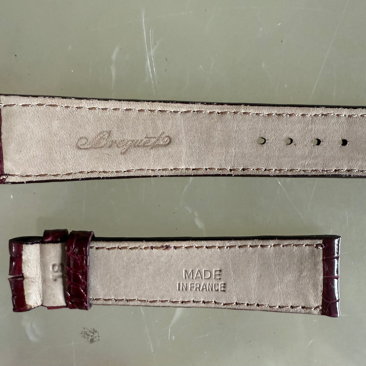 Authentic Breguet Burgundy Crocodile Watch Strap Band 18mm Padded & Stitched