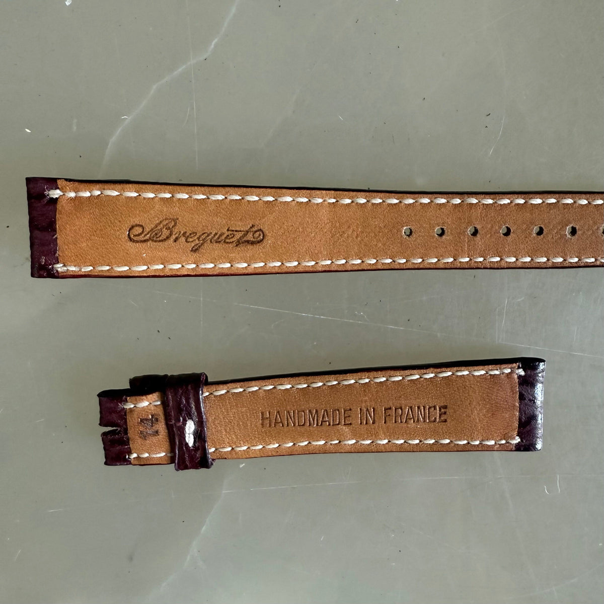 Authentic Breguet Burgundy Shark Watch Strap Band 14.5mm Padded & Stitched