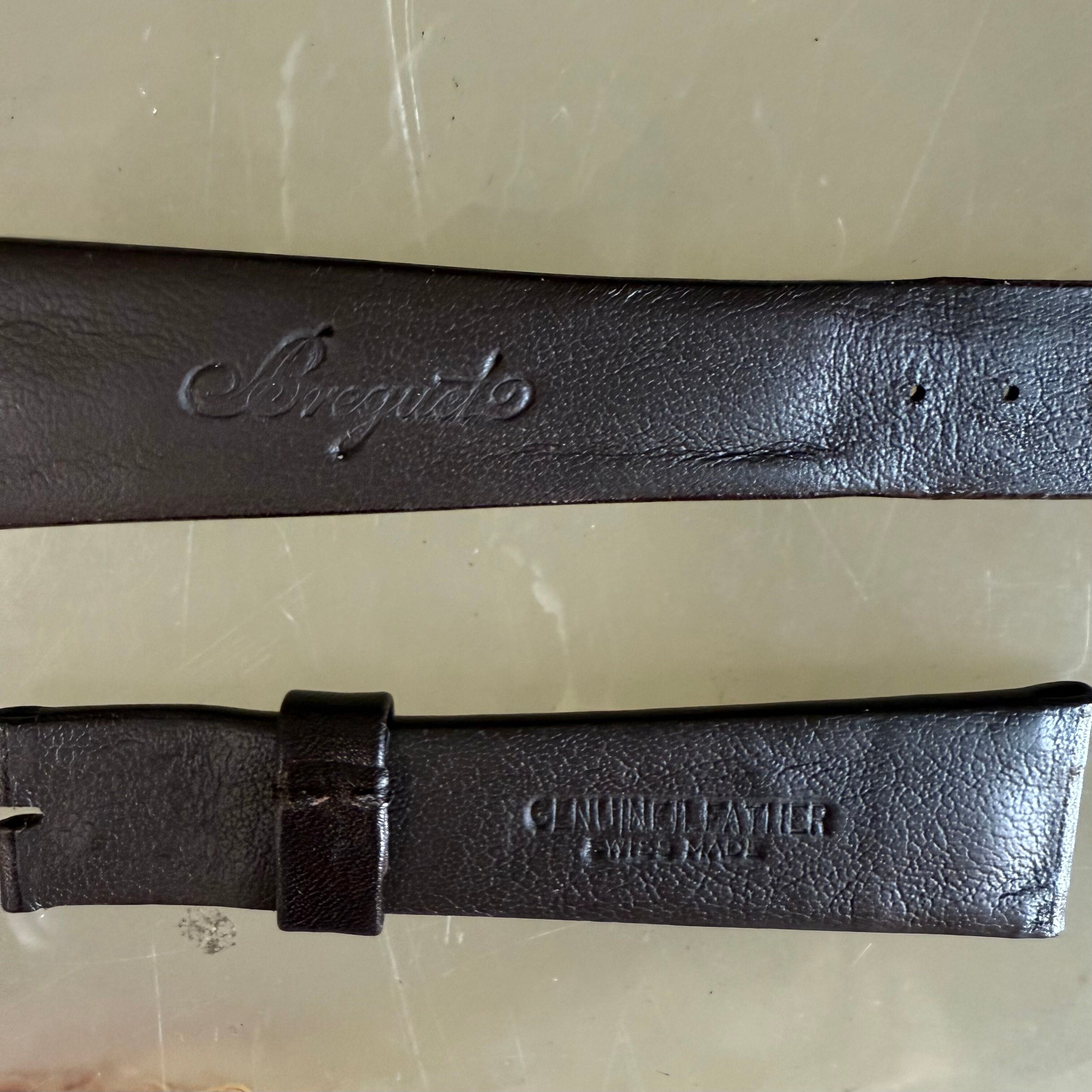 Authentic Breguet Dark Brown Genuine Leather Watch Strap Band 21mm Padded &