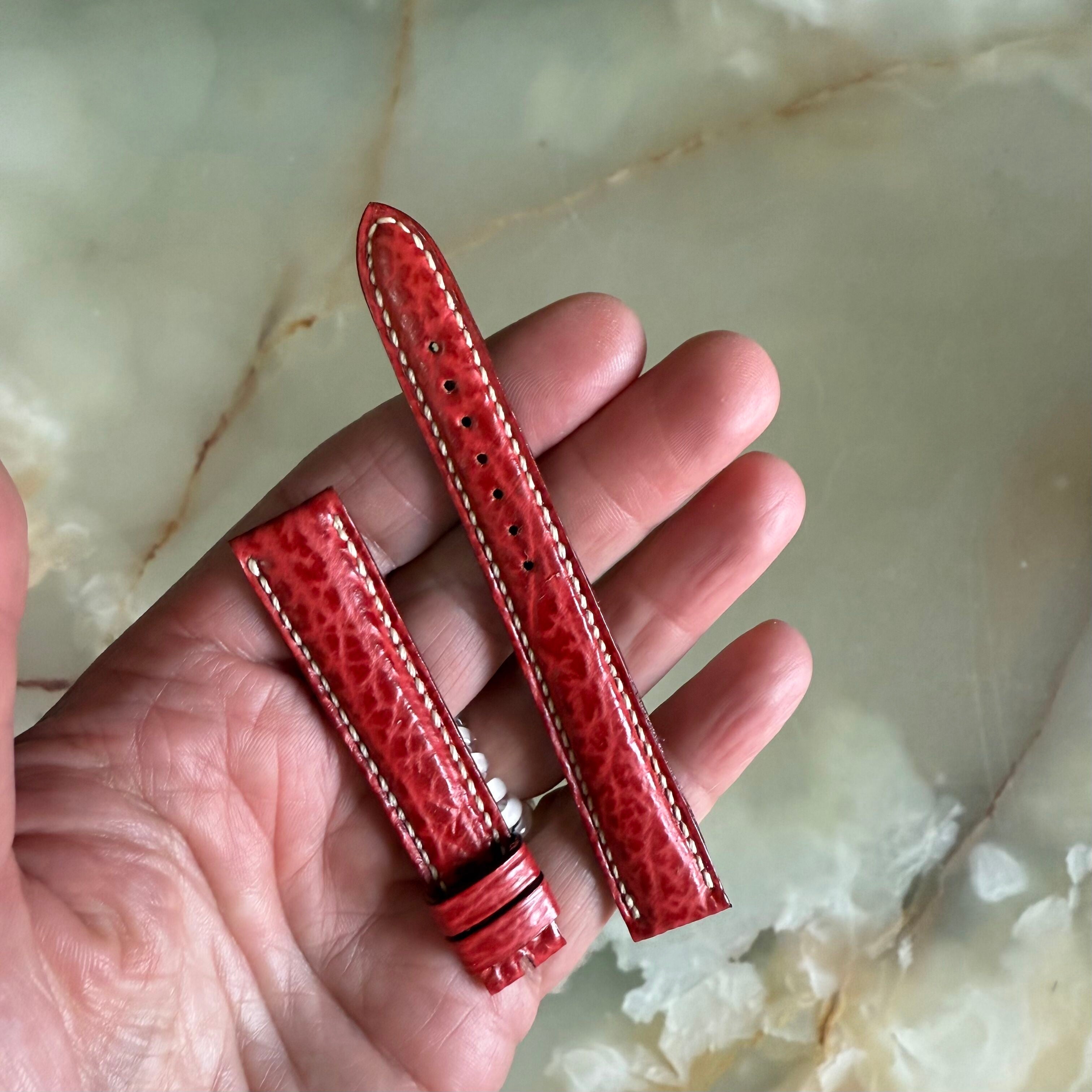Authentic Breguet Red Shark Watch Strap Band 14mm Padded & Stitched