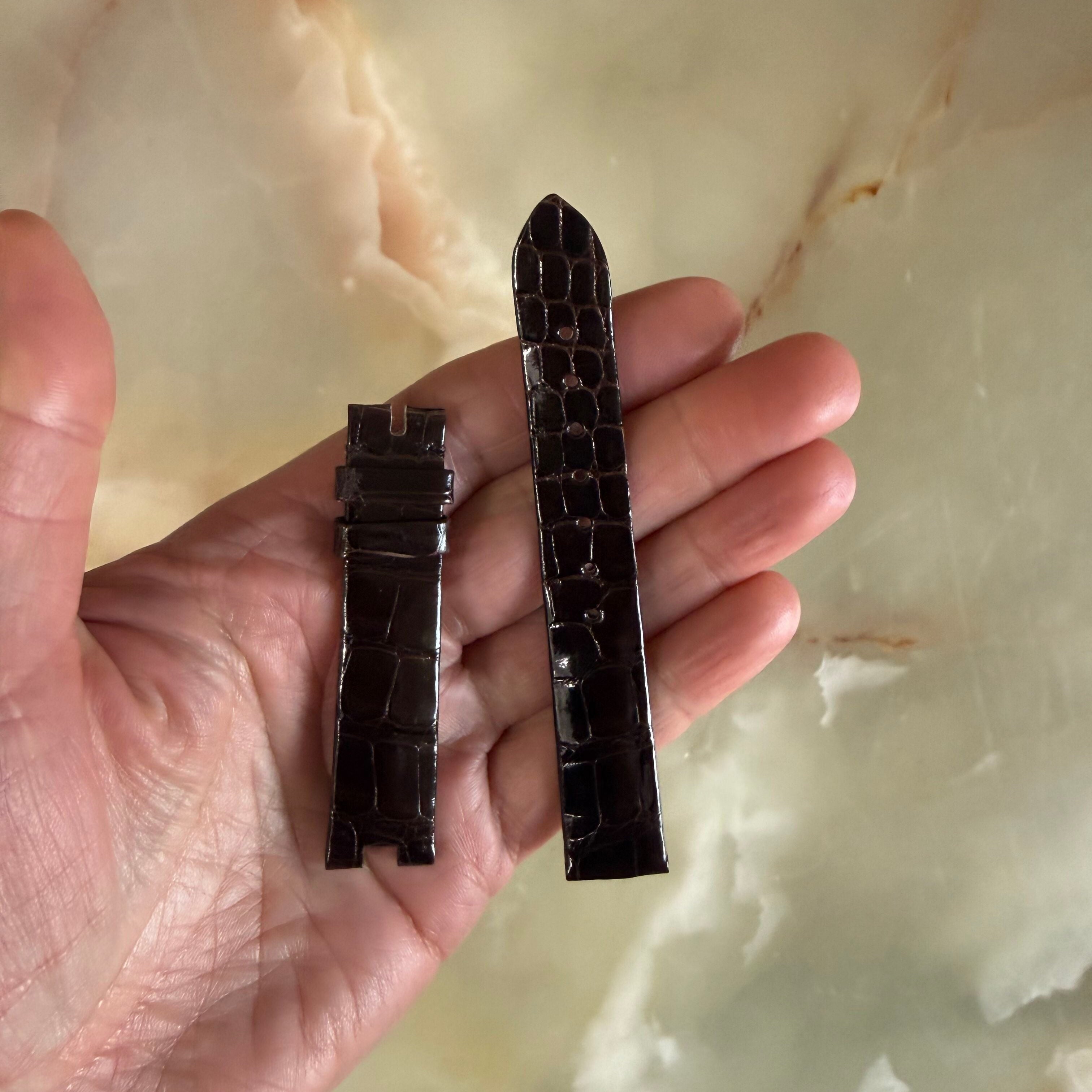 Authentic Breguet Reine De Naples Dark Brown Alligator Shiny Watch Band Strap