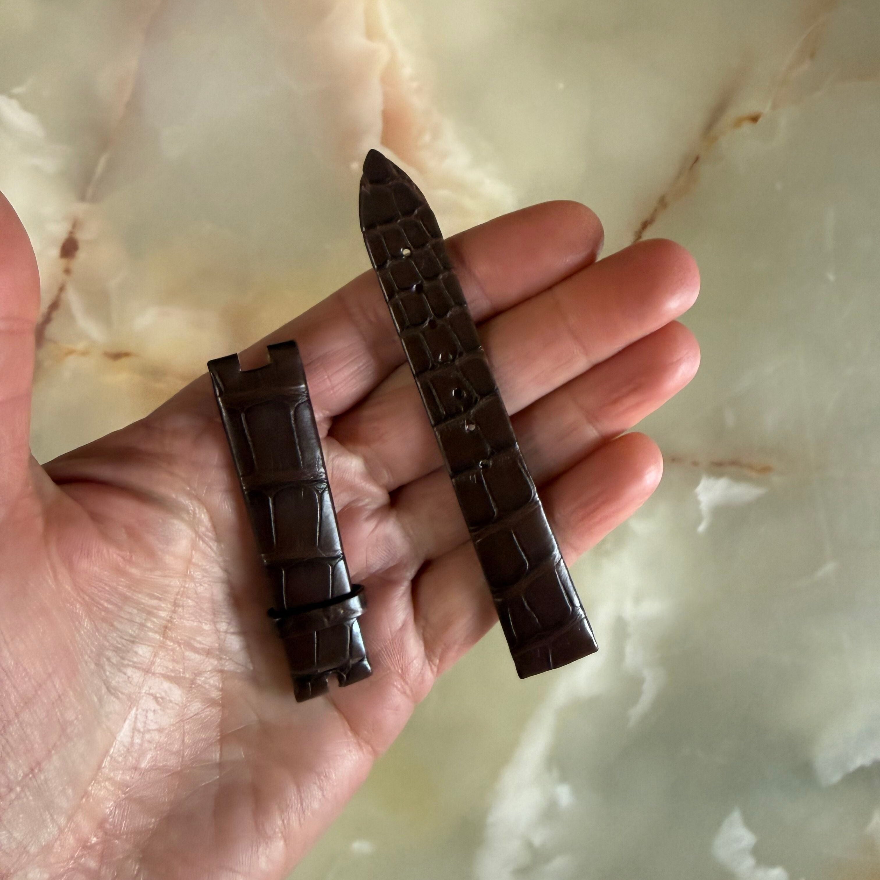 Authentic Breguet Reine De Naples Dark Brown Alligator Watch Band Strap 16mm
