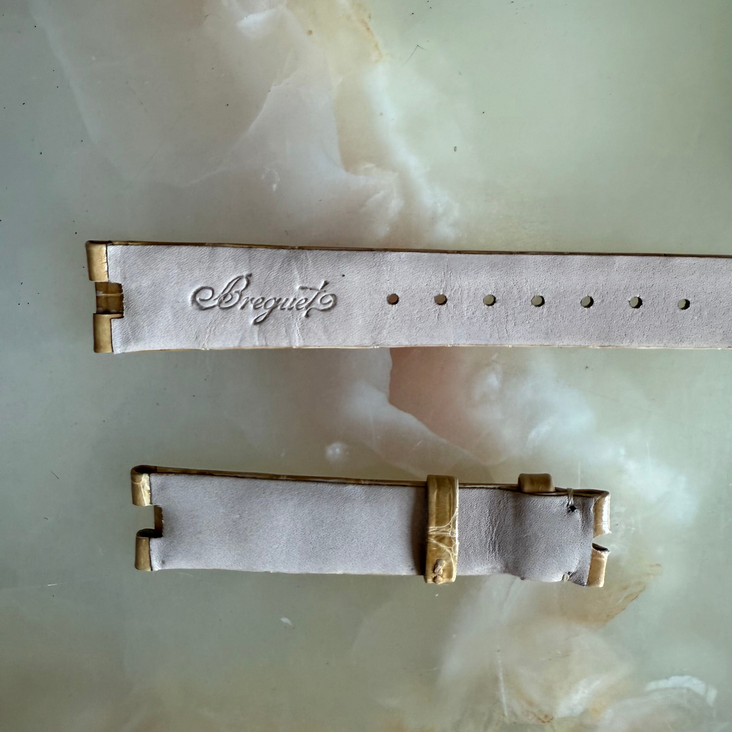 Authentic Breguet Reine de Naples Beige Crocodile Watch Strap Band 16mm