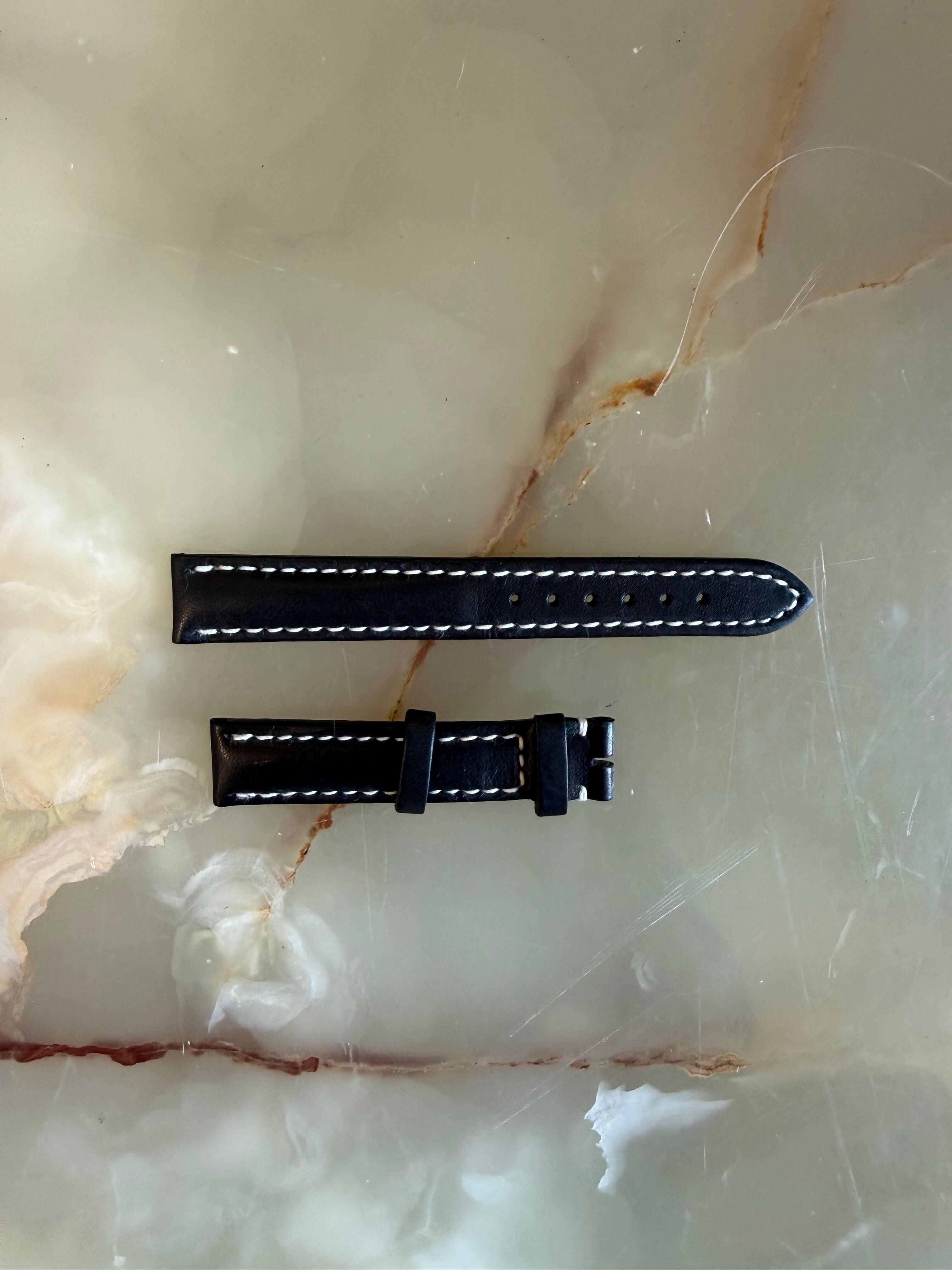 Authentic Breitling Black Leather Watch Strap Band 15mm 402X