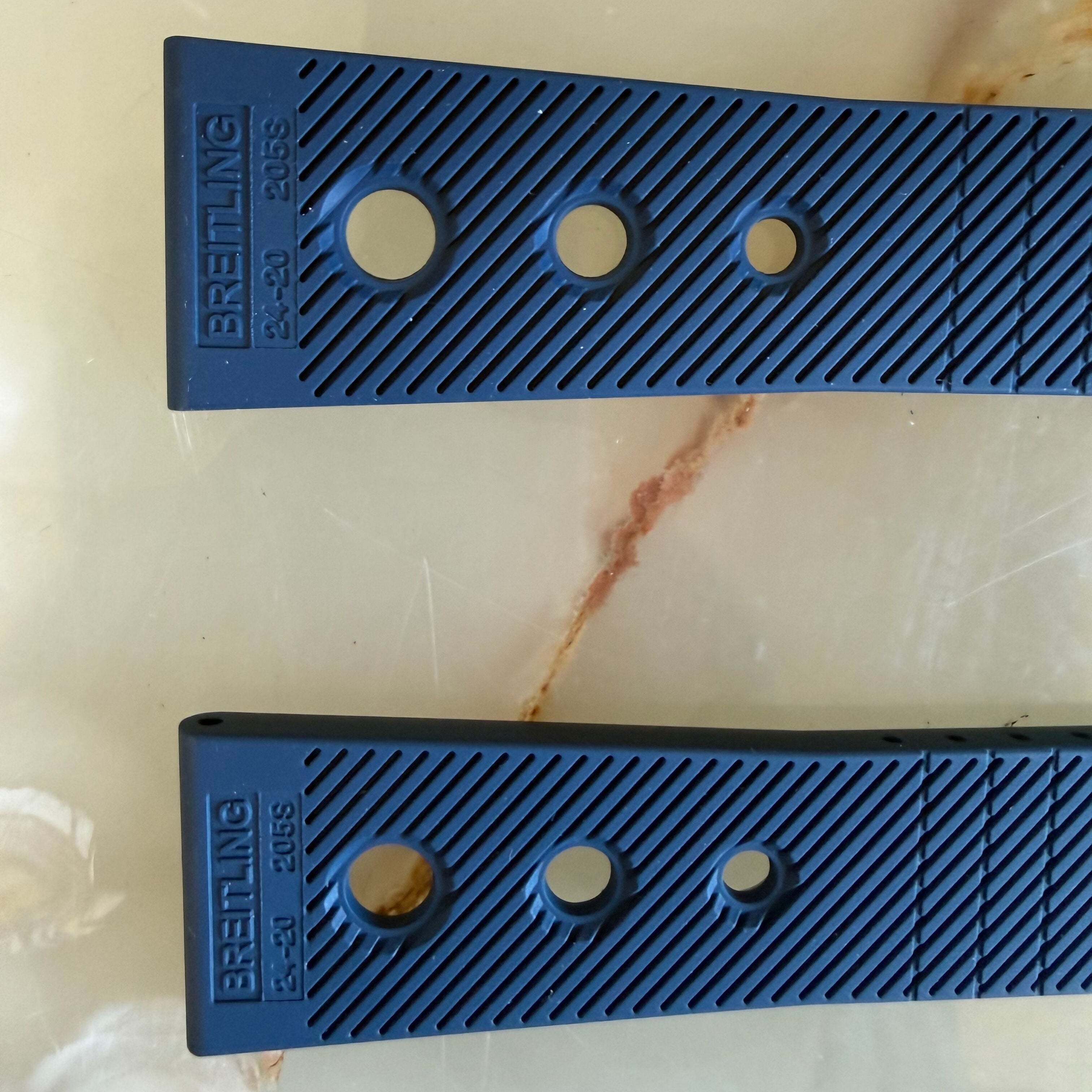 Authentic Breitling Blue Rubber Watch Strap Band 24mm 205S