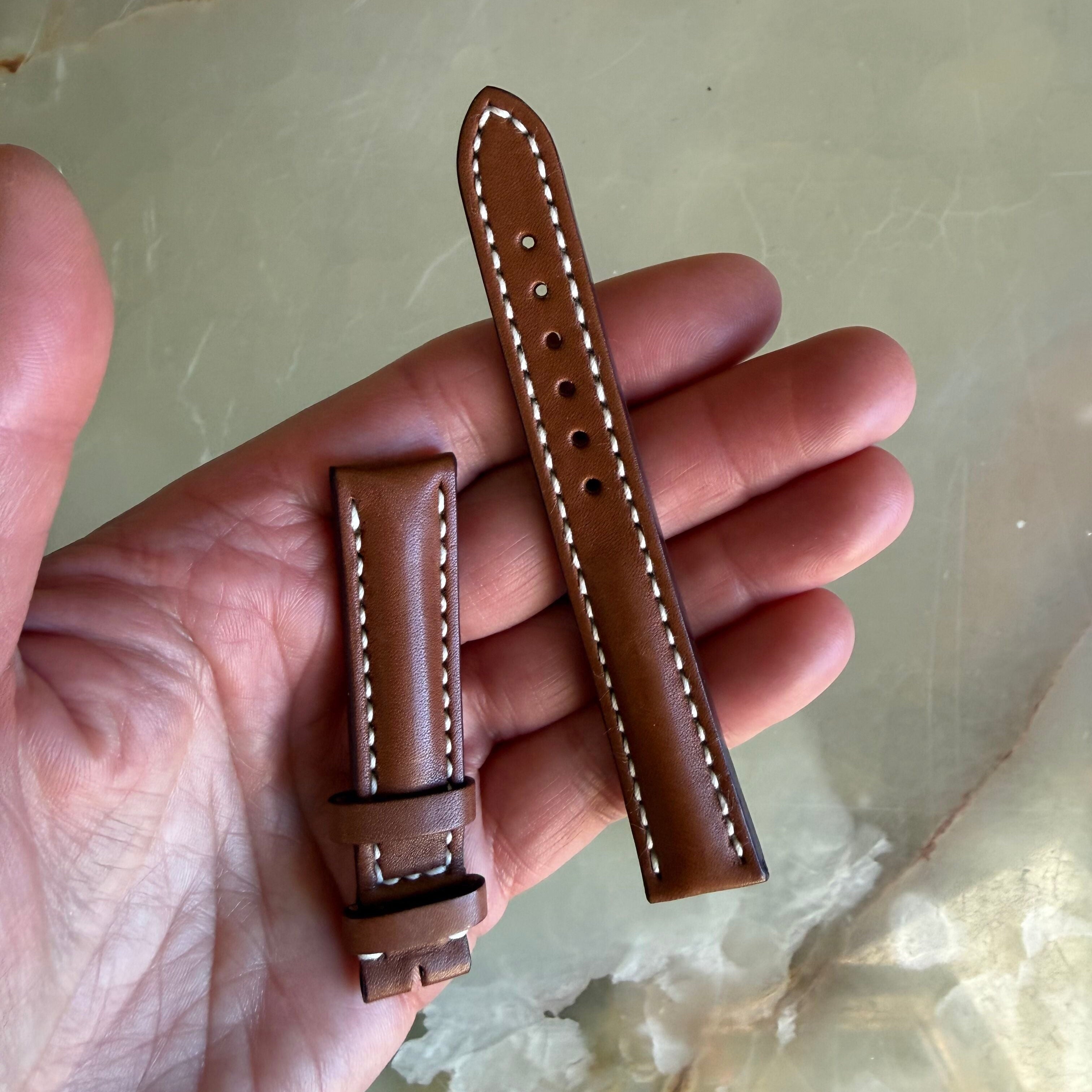 Authentic Breitling Brown Leather Padded & Stitched Watch Strap Band 16mm 406X
