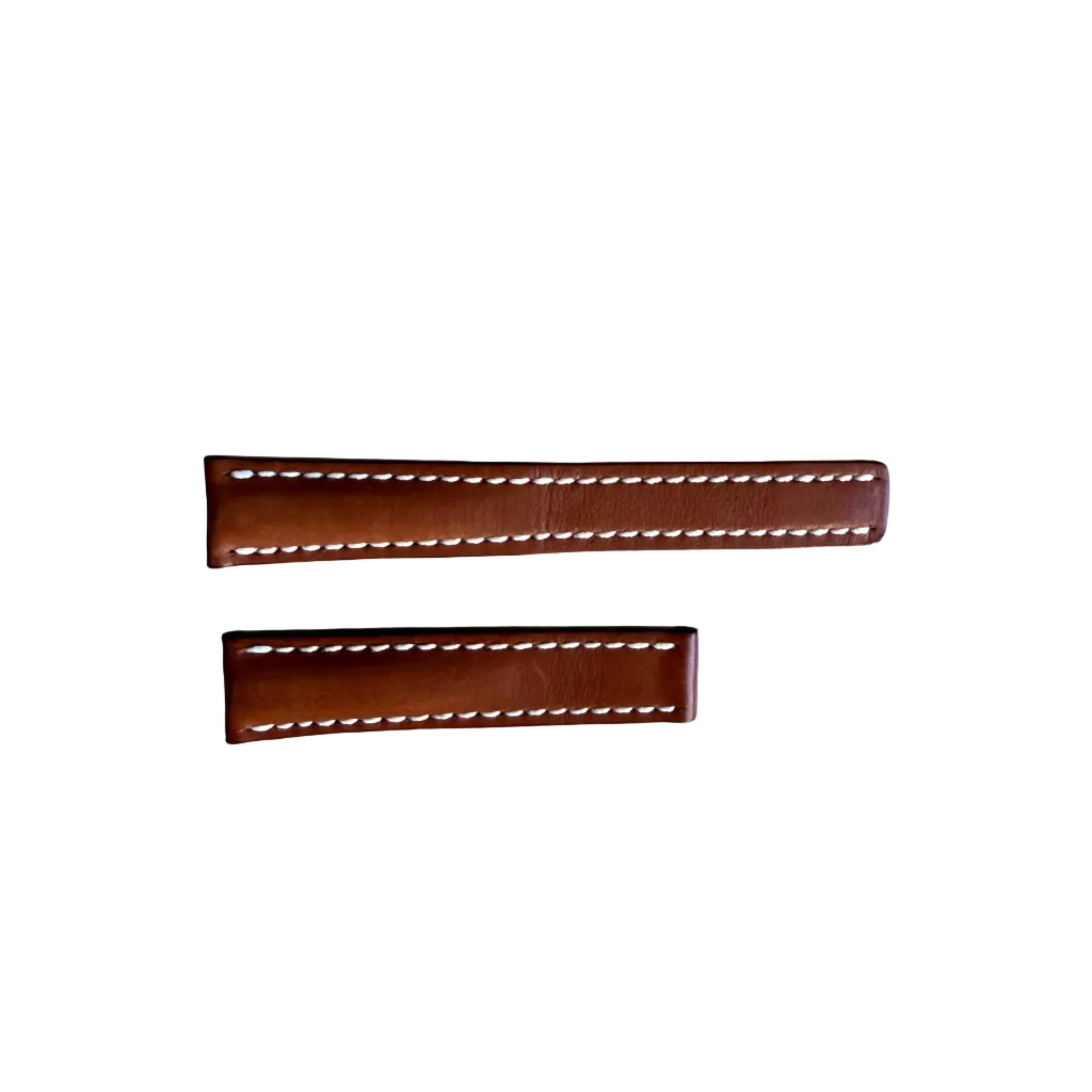 Authentic Breitling Brown Leather Padded & Stitched Watch Strap Band 18mm 413X