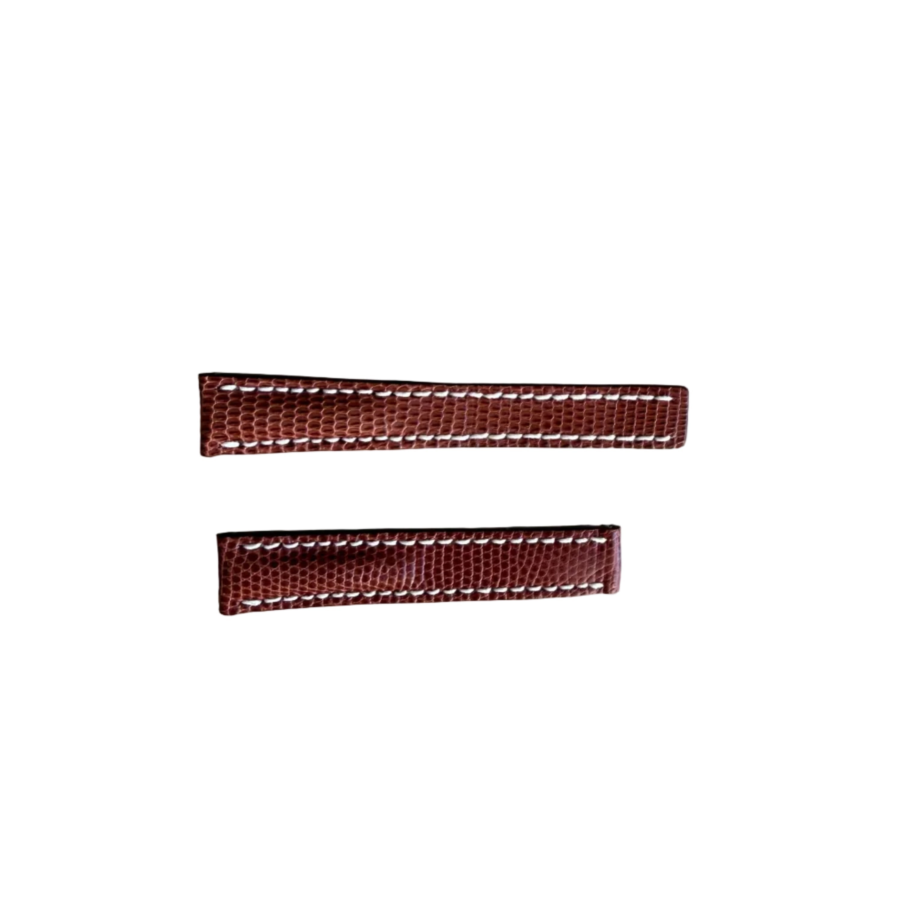Authentic Breitling Brown Lizard Padded & Stitched Watch Strap Band 16mm 137Z