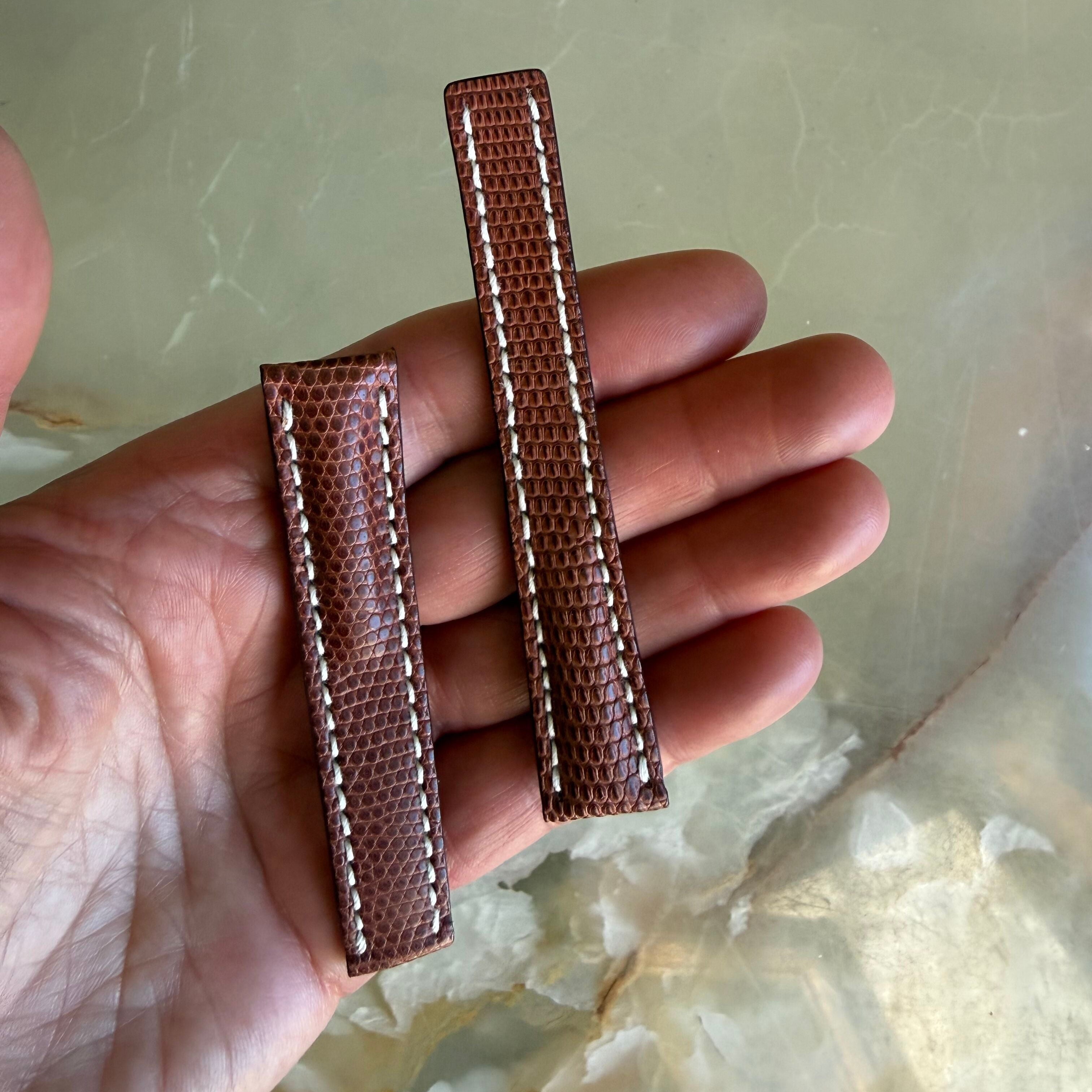 Authentic Breitling Brown Lizard Padded & Stitched Watch Strap Band 16mm 137Z