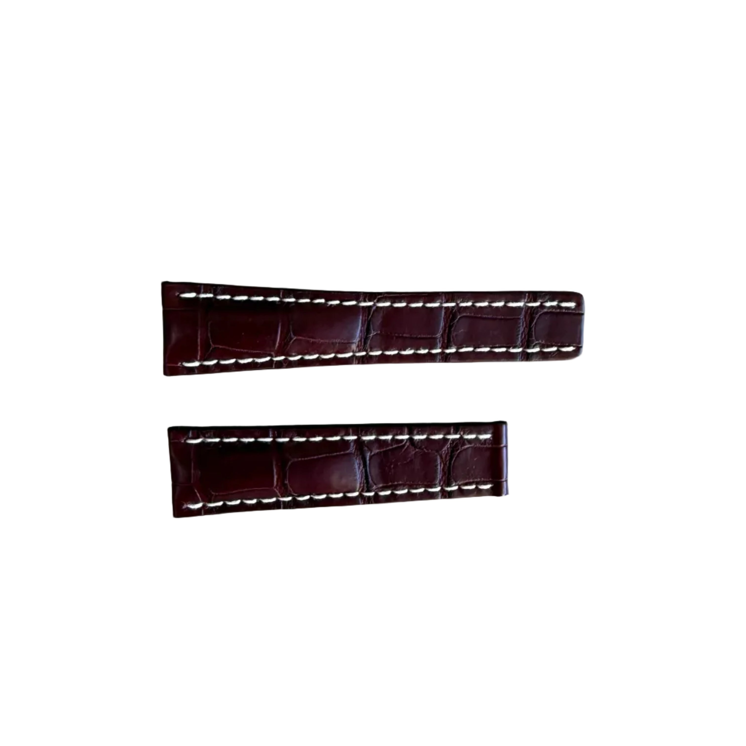 Authentic Breitling Burgundy Alligator Padded & Stitched Watch Strap Band 24mm