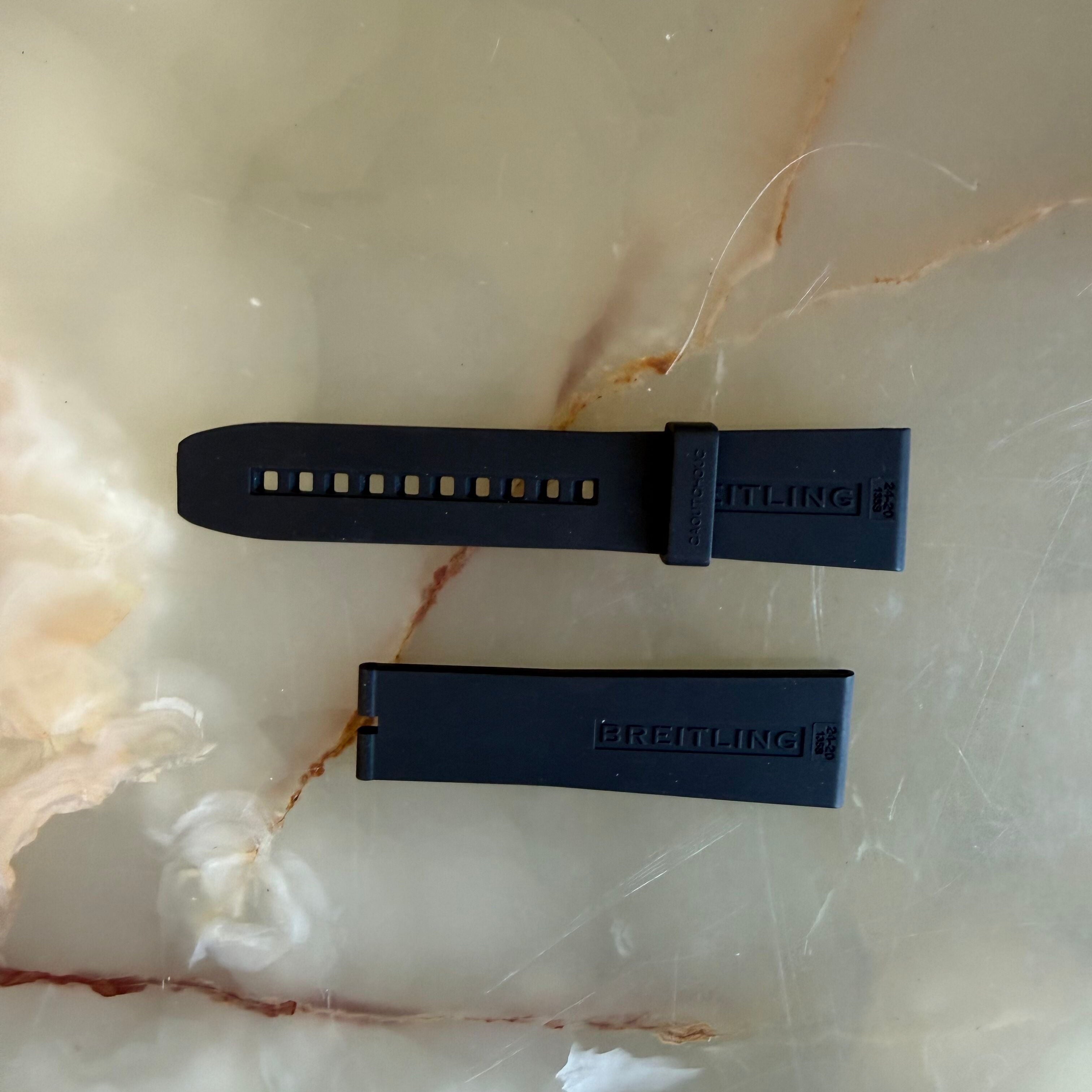 Authentic Breitling Diver Pro Black Rubber Watch Strap Band 24mm 135S