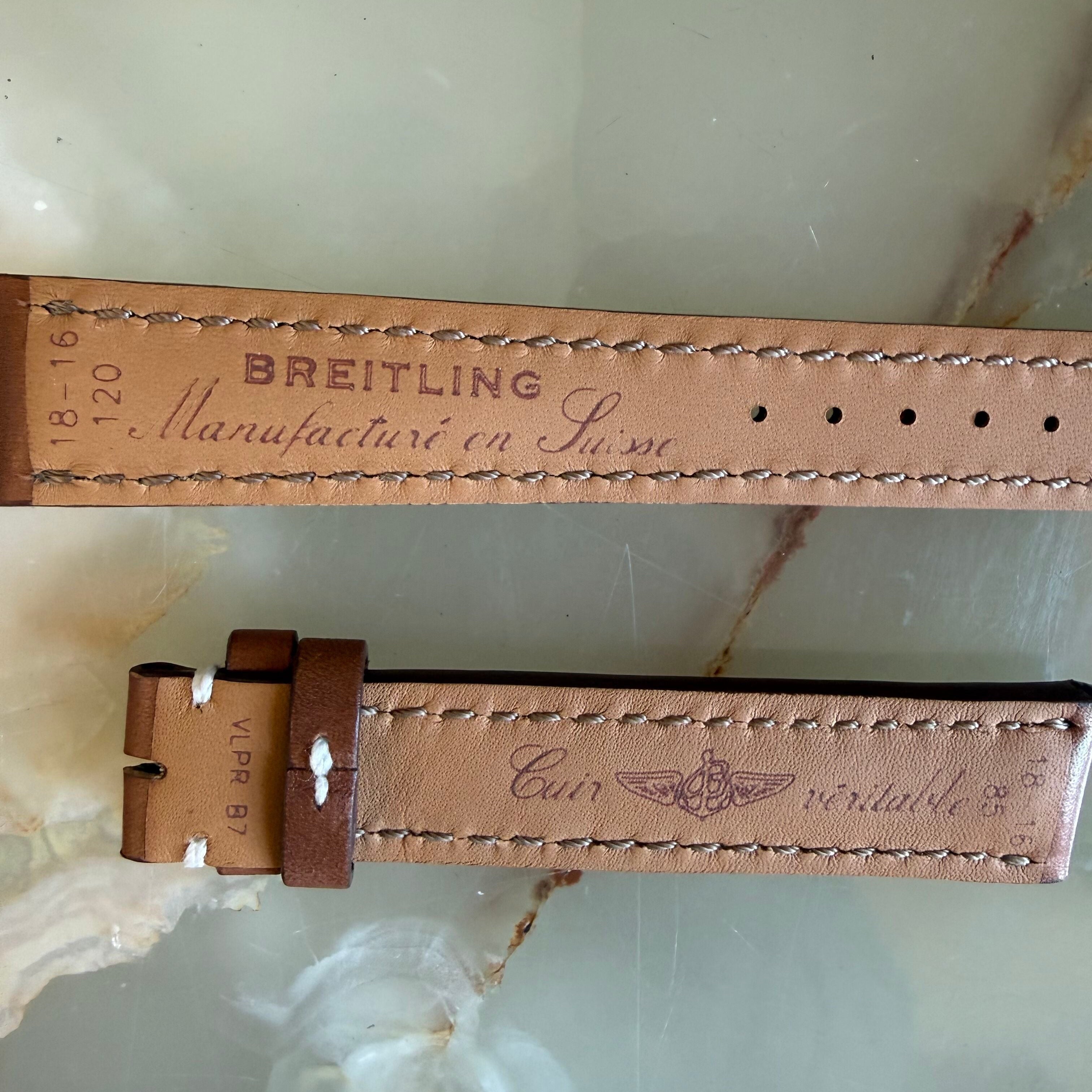 Authentic Breitling Novo Nappa Brown Leather Watch Strap Band 18mm 412XL