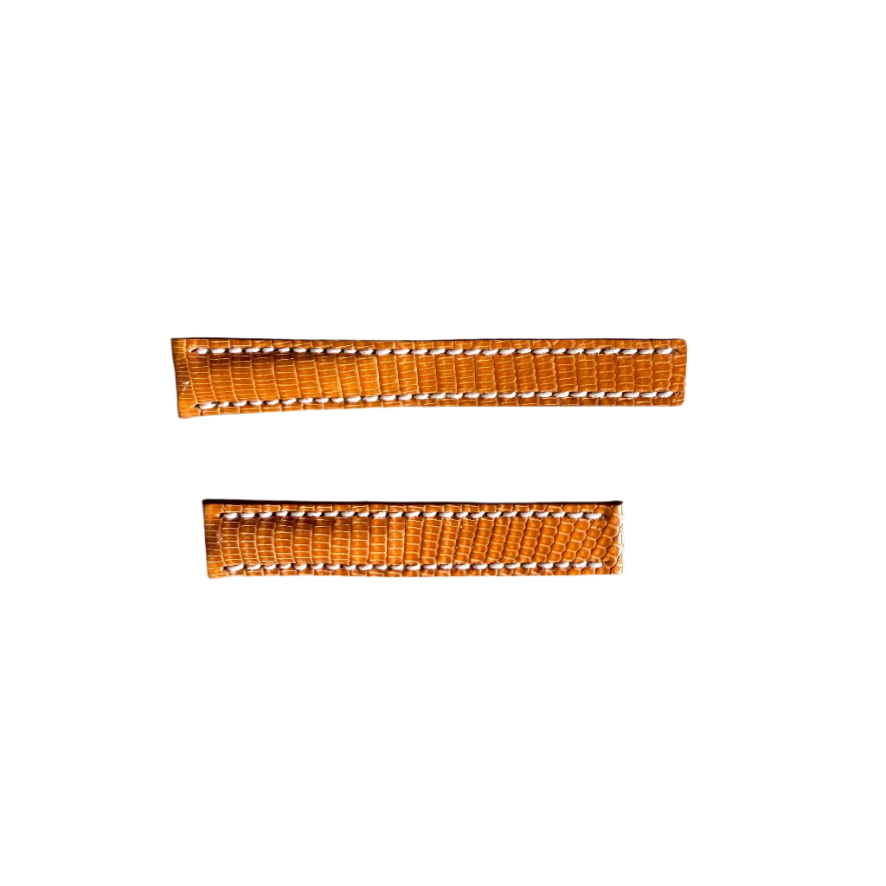 Authentic Breitling Orange Lizard Watch Strap Band 122Z 15mm