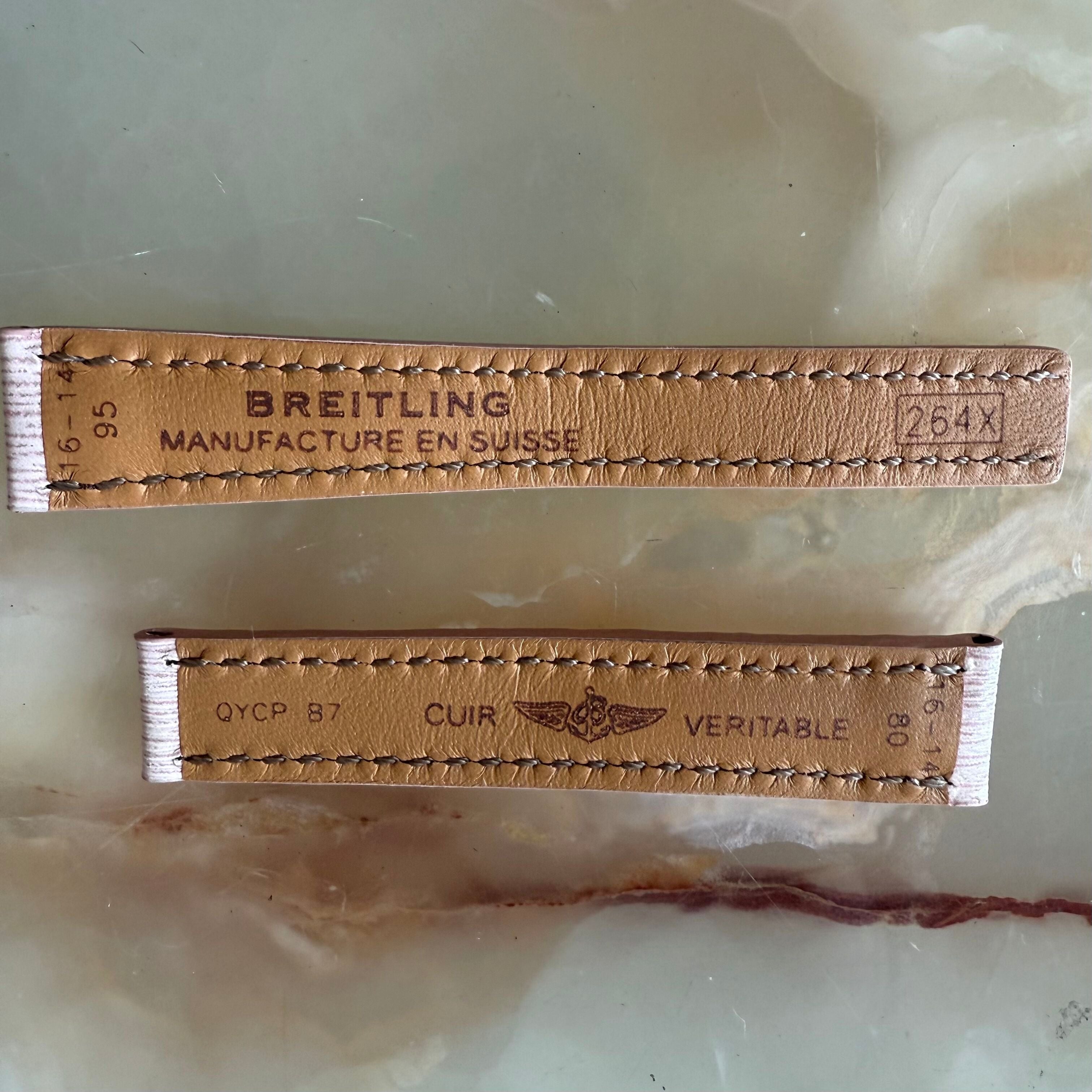 Authentic Breitling Pink Leather Watch Strap Band 264X 16mm
