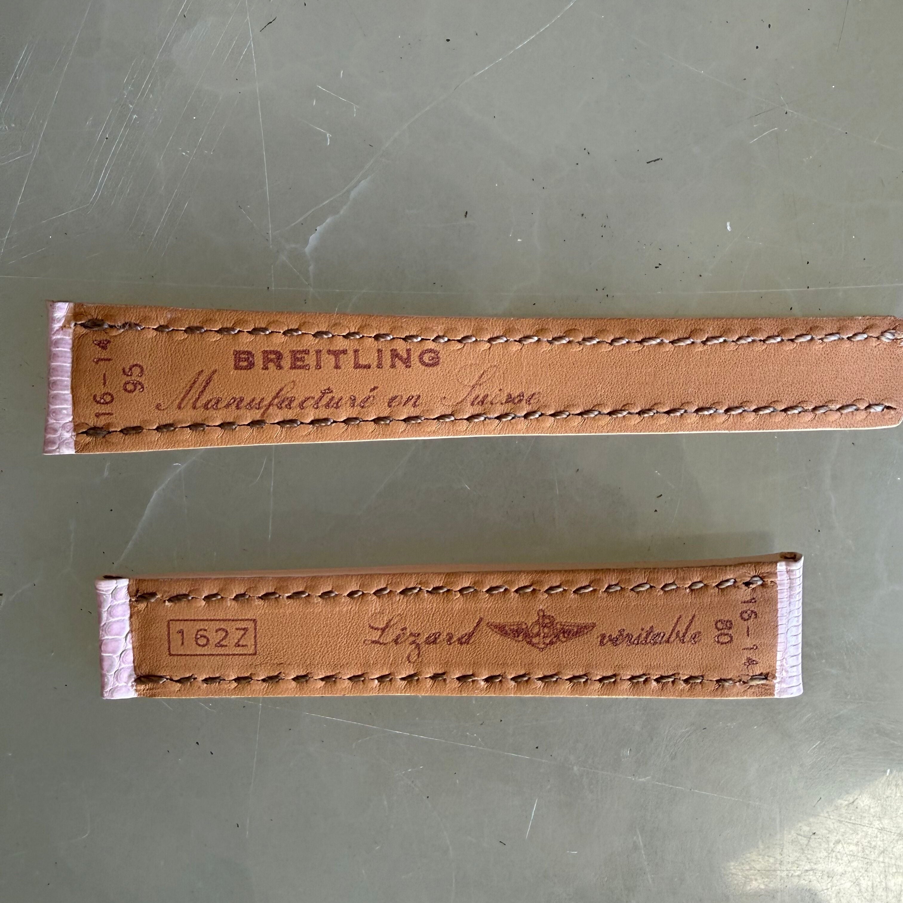 Authentic Breitling Pink Lizard Watch Strap Band 16mm 162Z