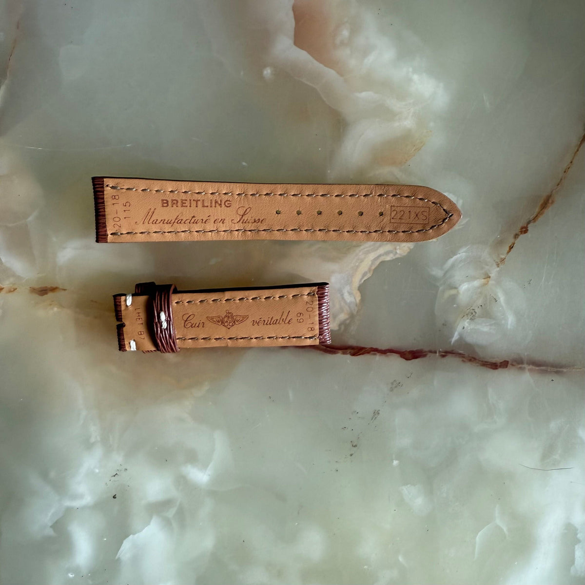 Authentic Breitling Sahara Brown Leather Watch Strap Band 20mm