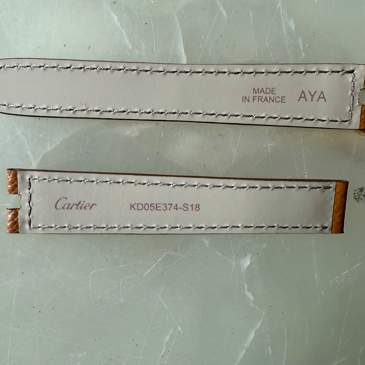 Authentic Cartier Baignoire Brown Calfskin Watch Strap Band 16mm KD05E374-S18