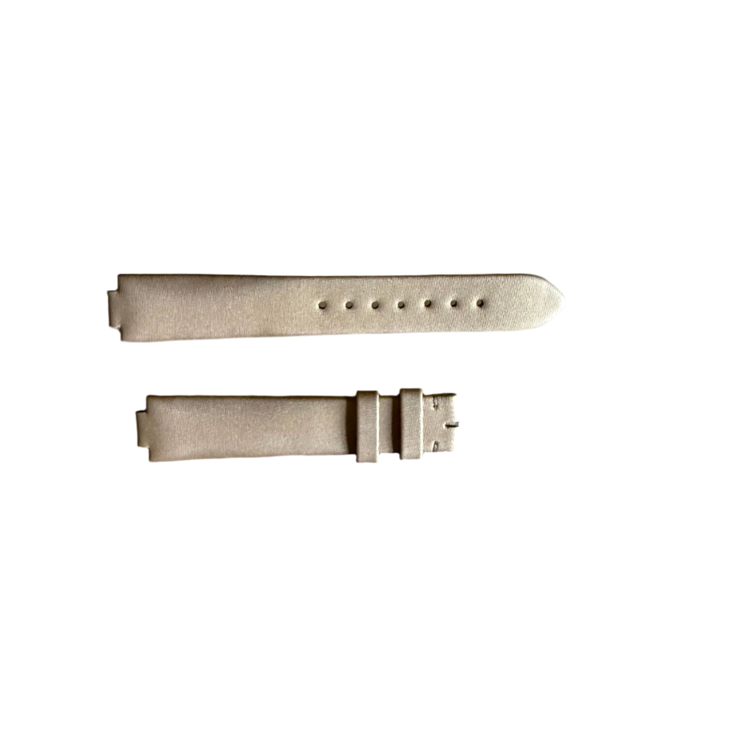 Authentic Cartier Ballon Bleu Beige Satin Leather Watch Strap Band 16mm