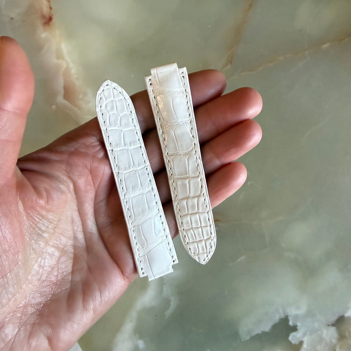 Authentic Cartier Ballon Bleu White Alligator Watch Strap Band 20mm KD2JXK63