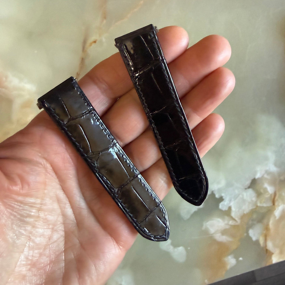 Authentic Cartier Black Alligator Quick Release Watch Strap Band 18.35mm