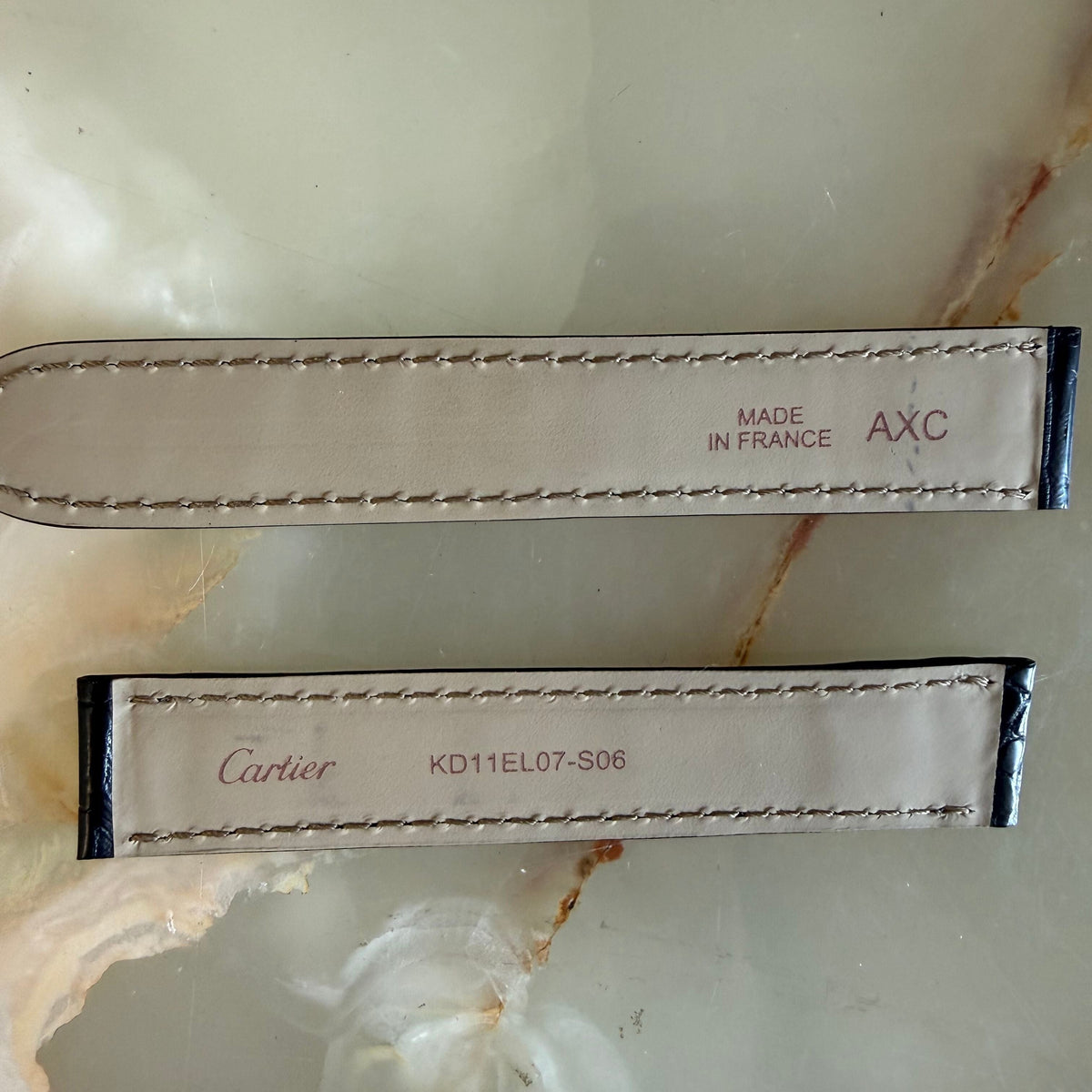 Authentic Cartier Black Alligator Watch Strap Band 15.50mm KD11EL07-S06