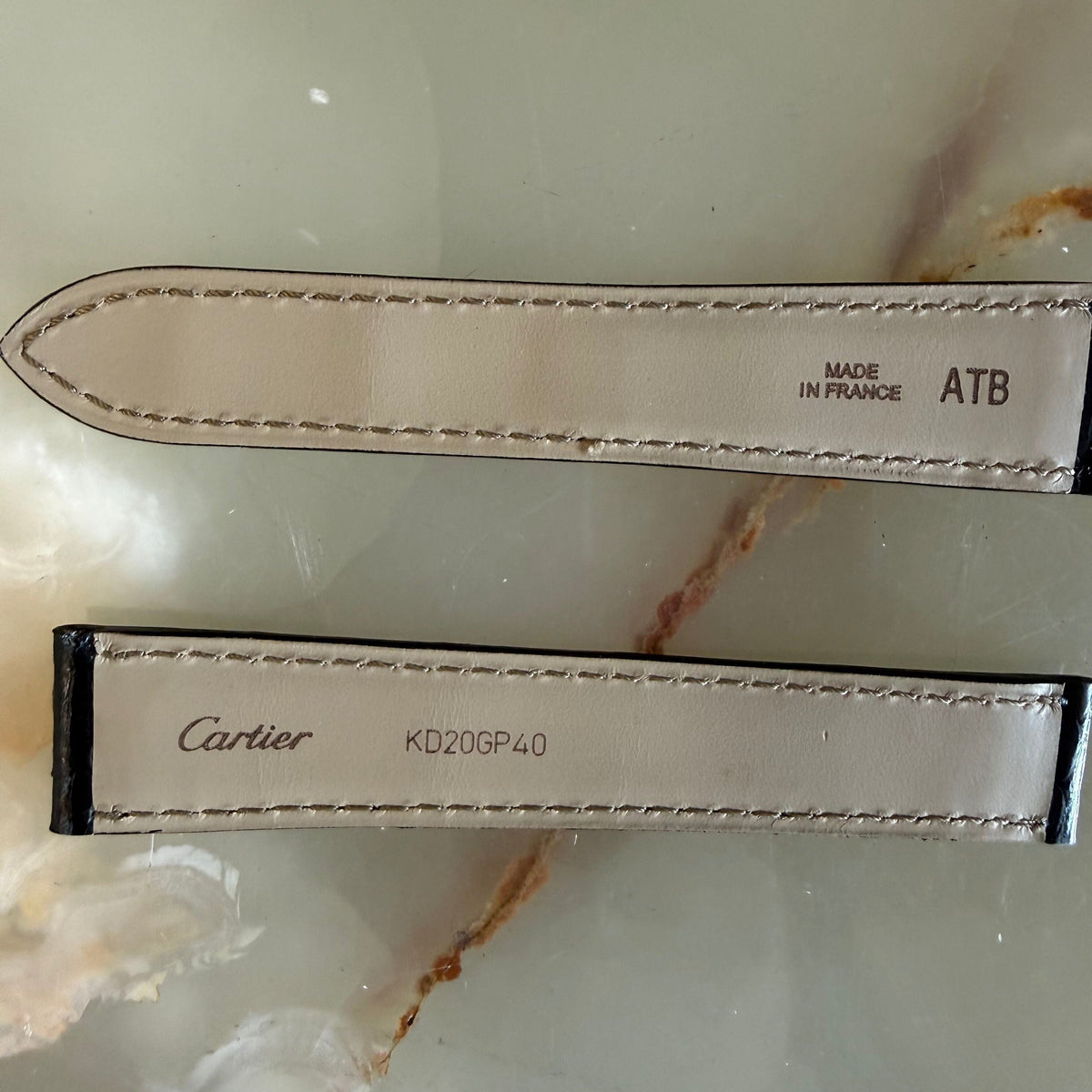Authentic Cartier Black Alligator Watch Strap Band 18.75mm KD20GP40