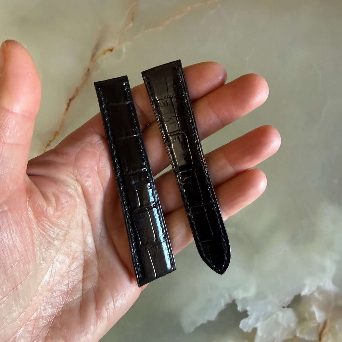 Authentic Cartier Black Alligator Watch Strap Band 18.75mm KD20GP40