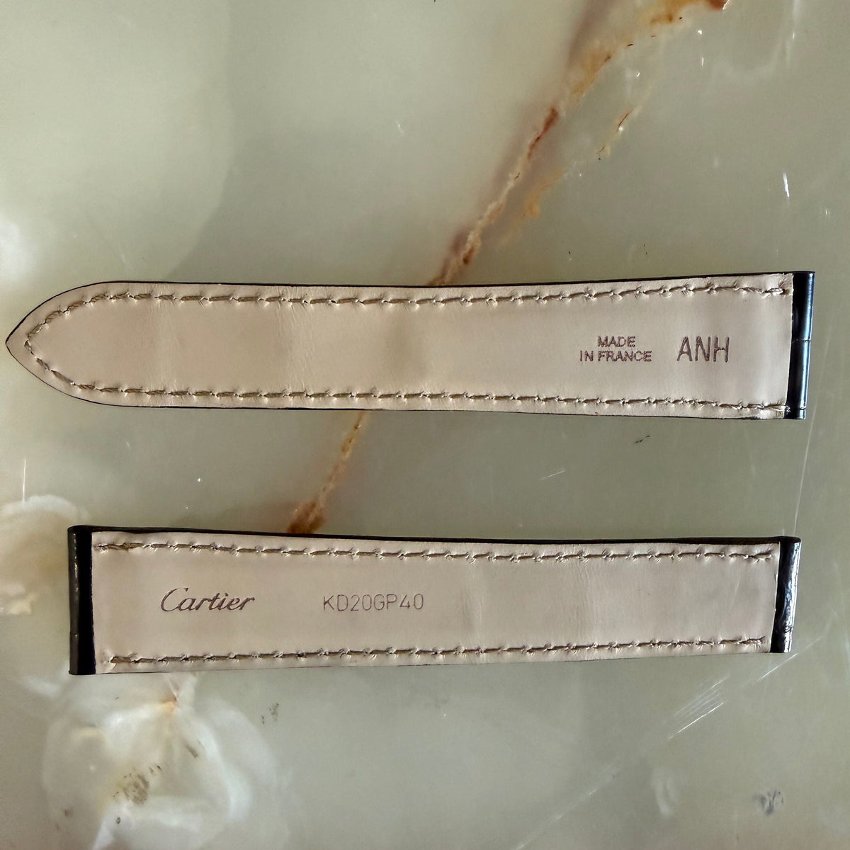Authentic Cartier Black Alligator Watch Strap Band 19mm KD20GP40