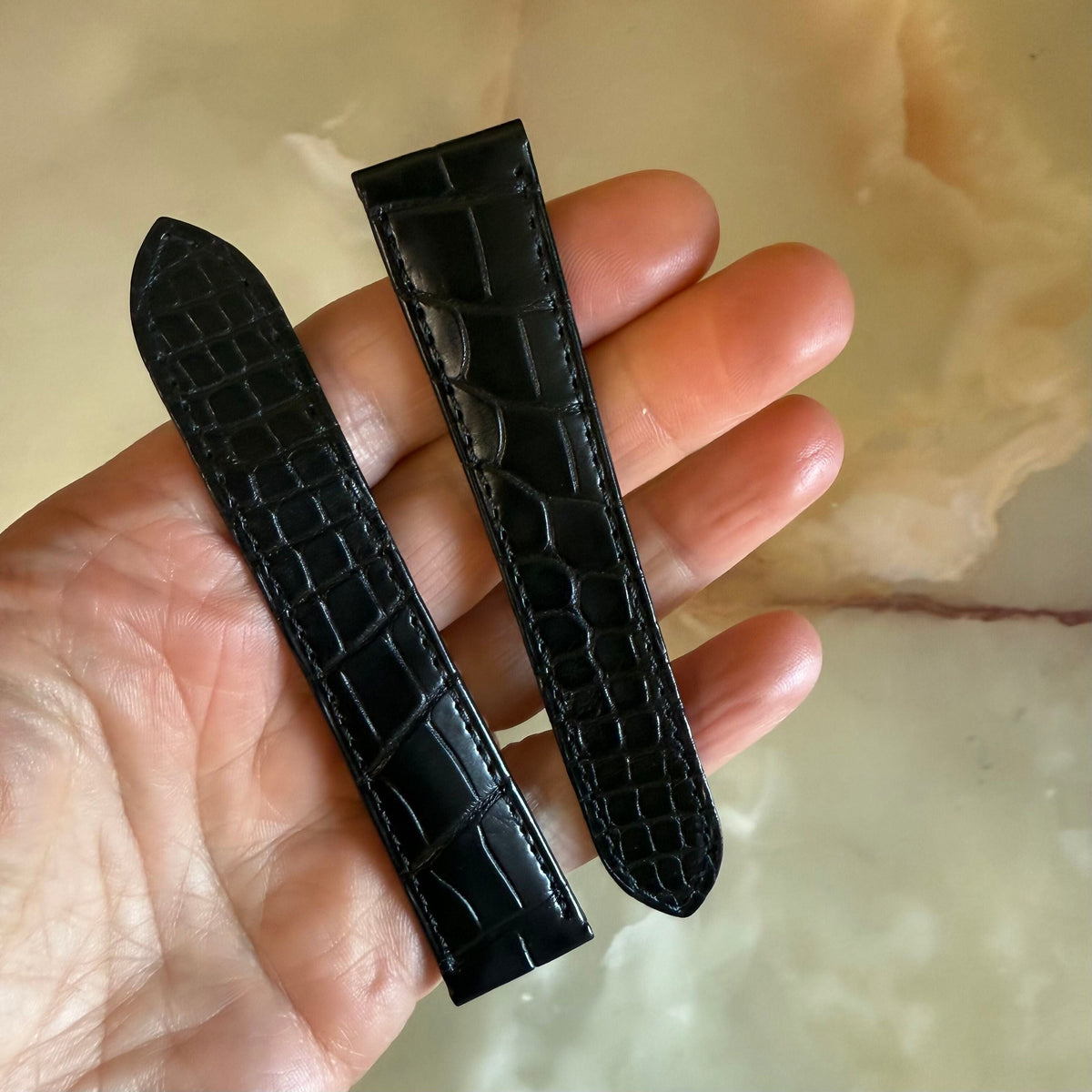 Authentic Cartier Black Alligator Watch Strap Band 19mm KD20XK97-S06
