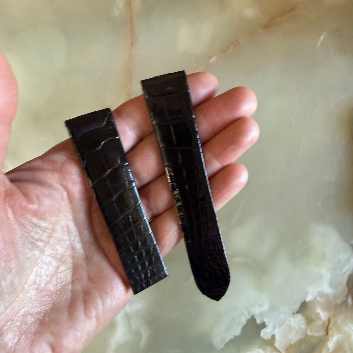 Authentic Cartier Black Alligator Watch Strap Band 21.15mm KD97I037