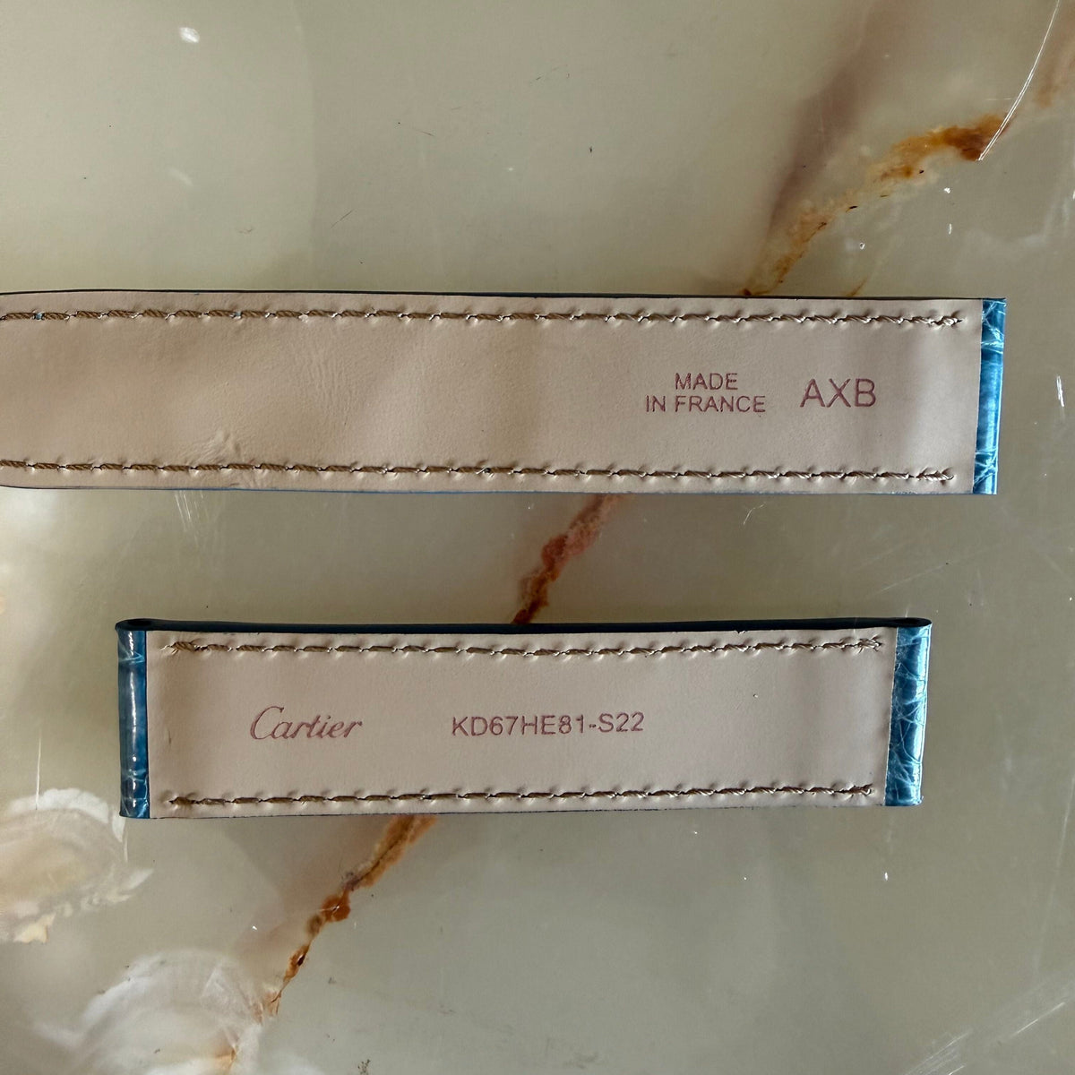 Authentic Cartier Blue Alligator Watch Strap Band 18mm KD67HE81-S22
