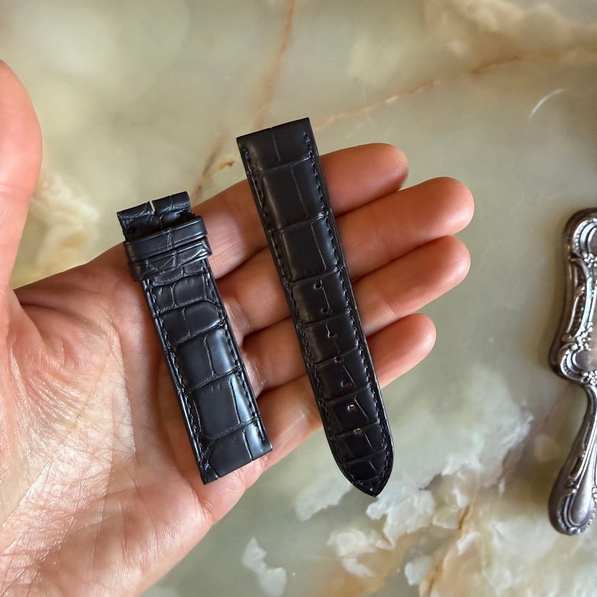 Authentic Cartier Blue Alligator Watch Strap Band 20mm KD18AK29