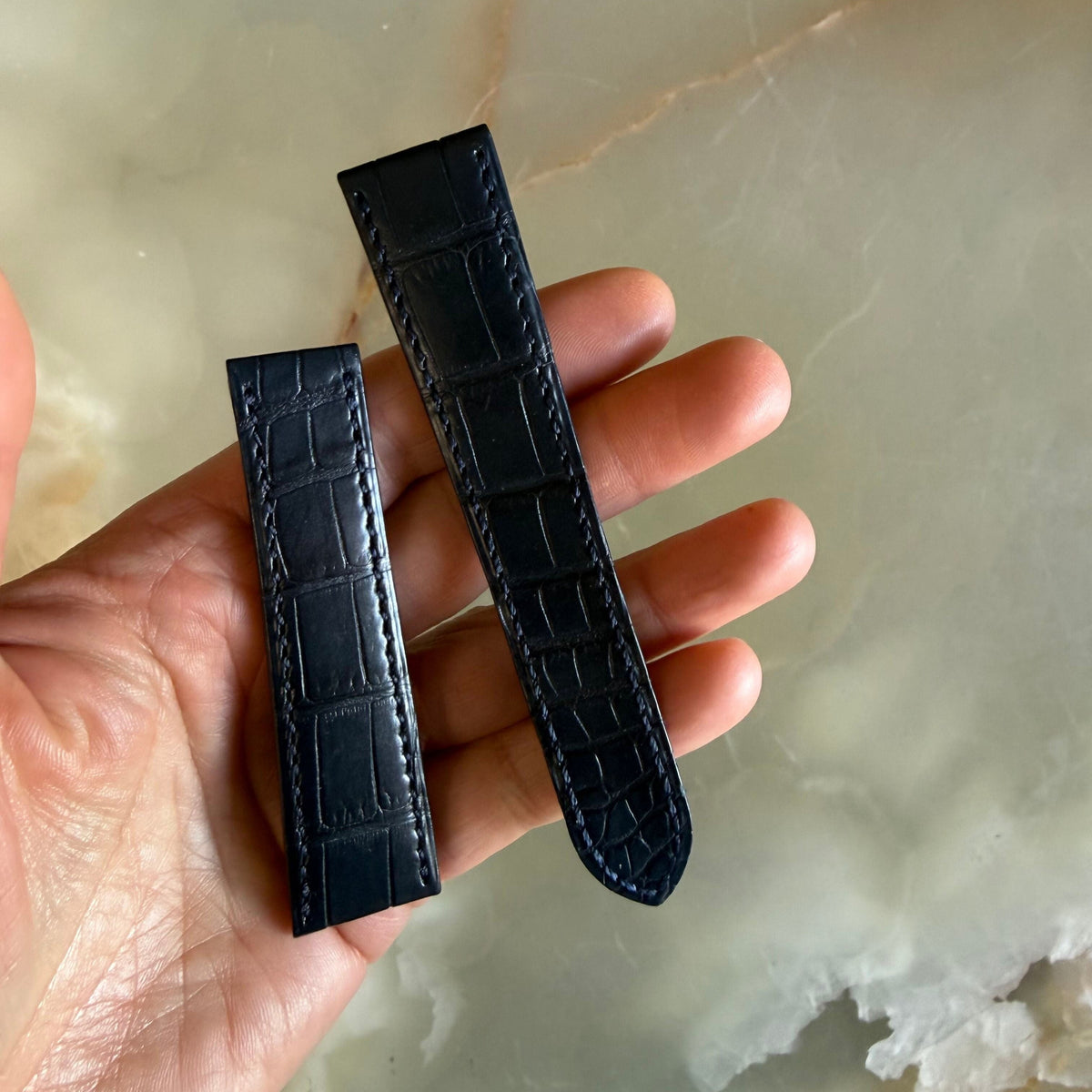 Authentic Cartier Blue Alligator Watch Strap Band 22mm KD69IY93