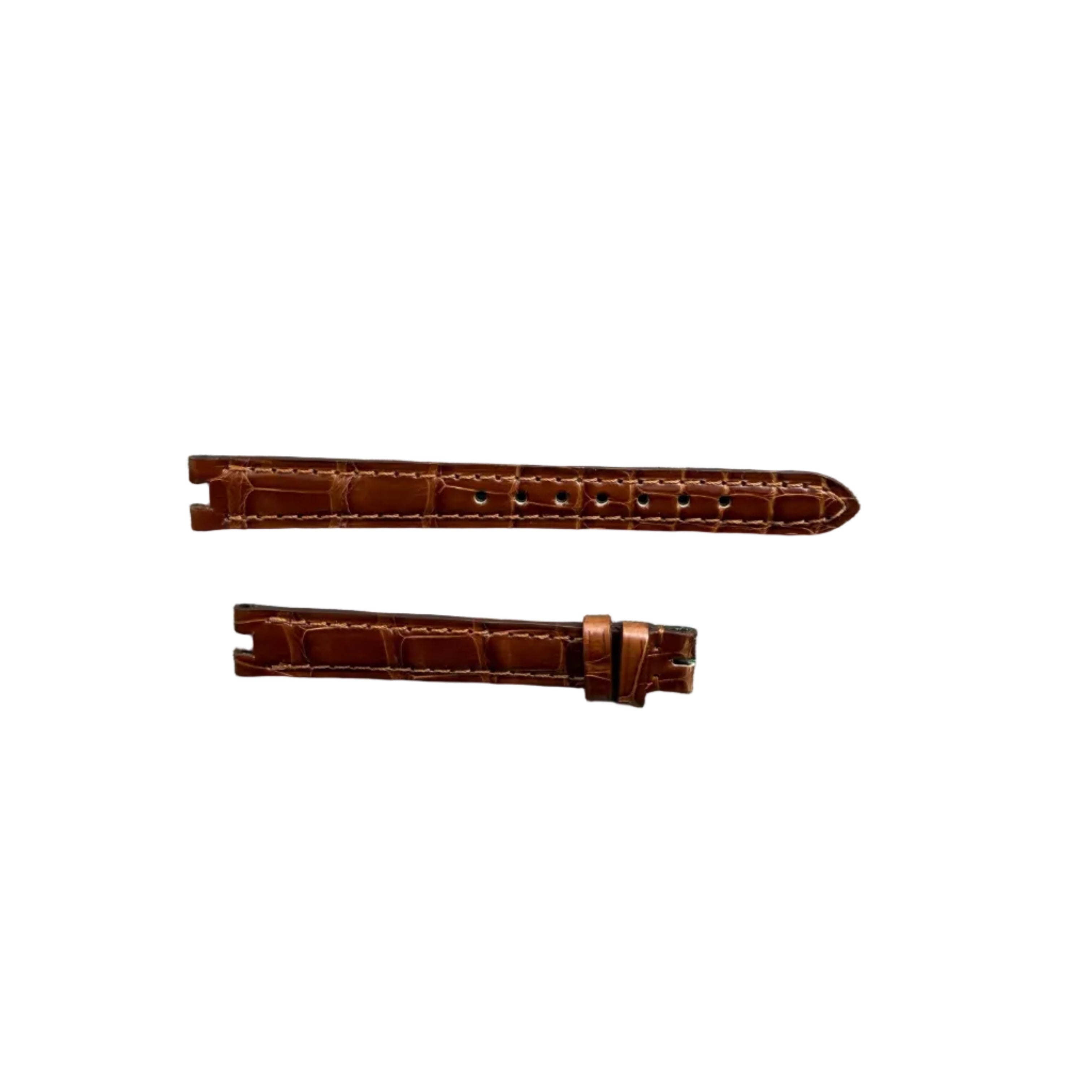 Authentic Cartier Brown Alligator Pasha Watch Strap Band 11.15mm KD49RN67