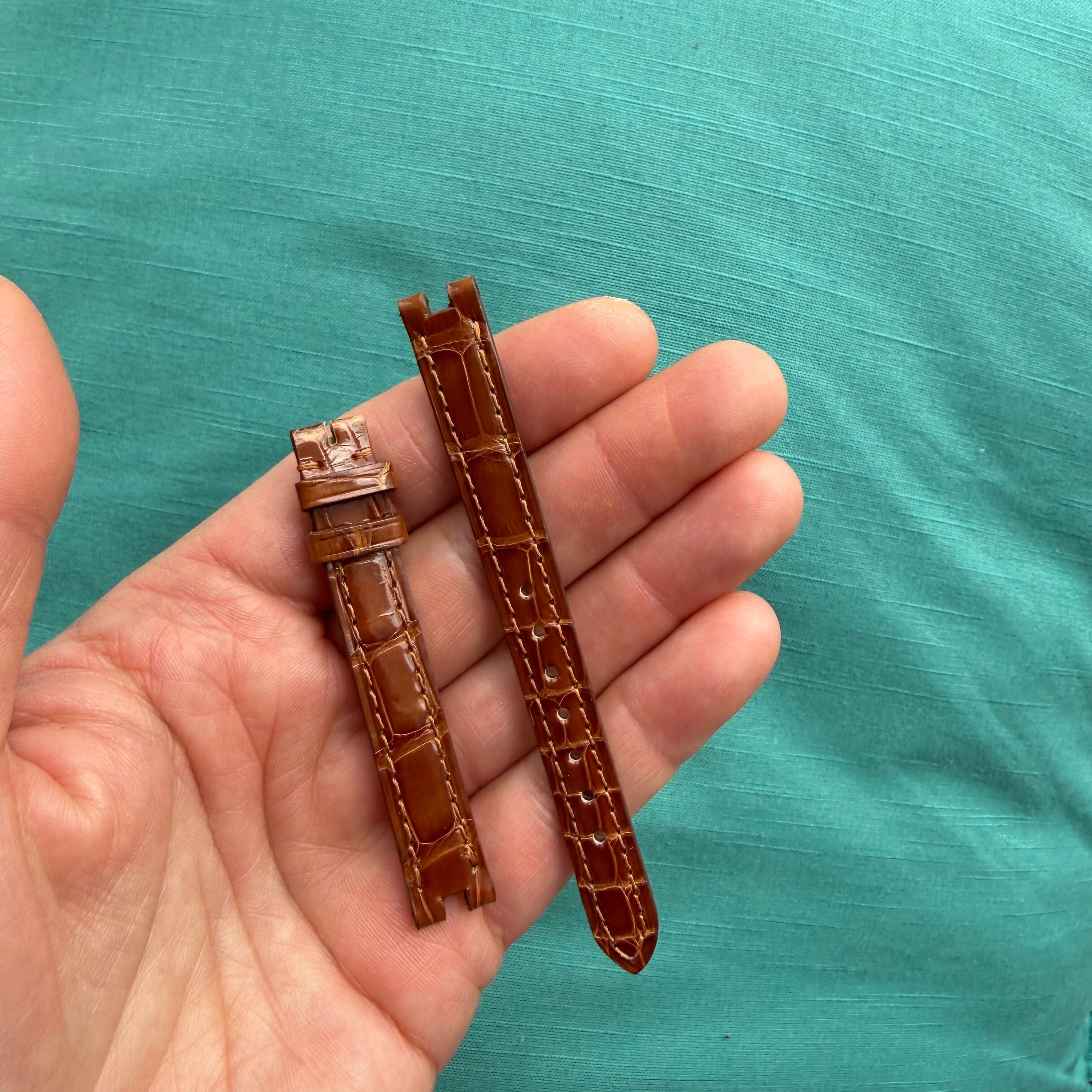 Authentic Cartier Brown Alligator Pasha Watch Strap Band 11.15mm KD49RN67