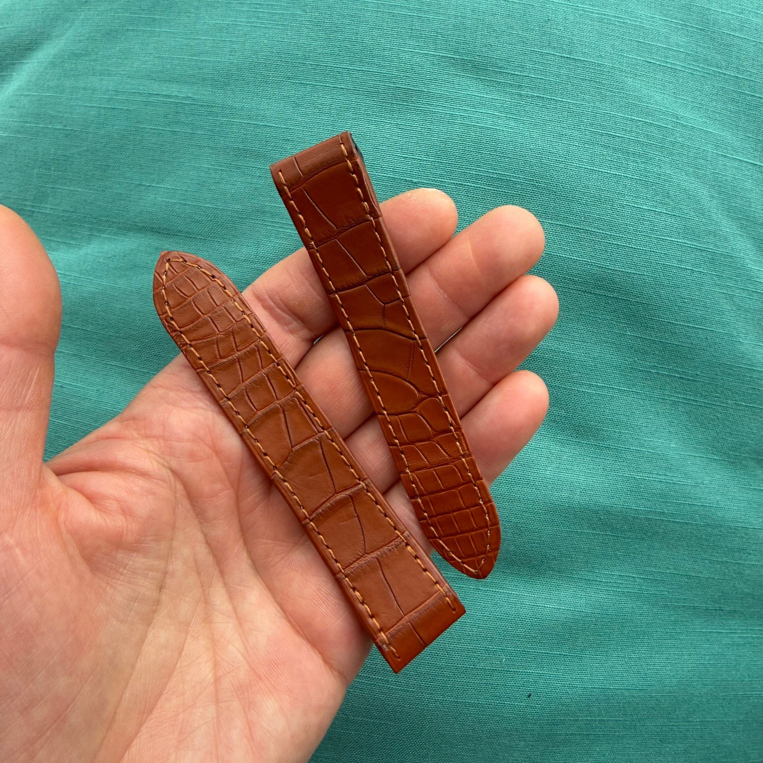 Authentic Cartier Brown Alligator Quick Release Watch Strap Band 19.75mm
