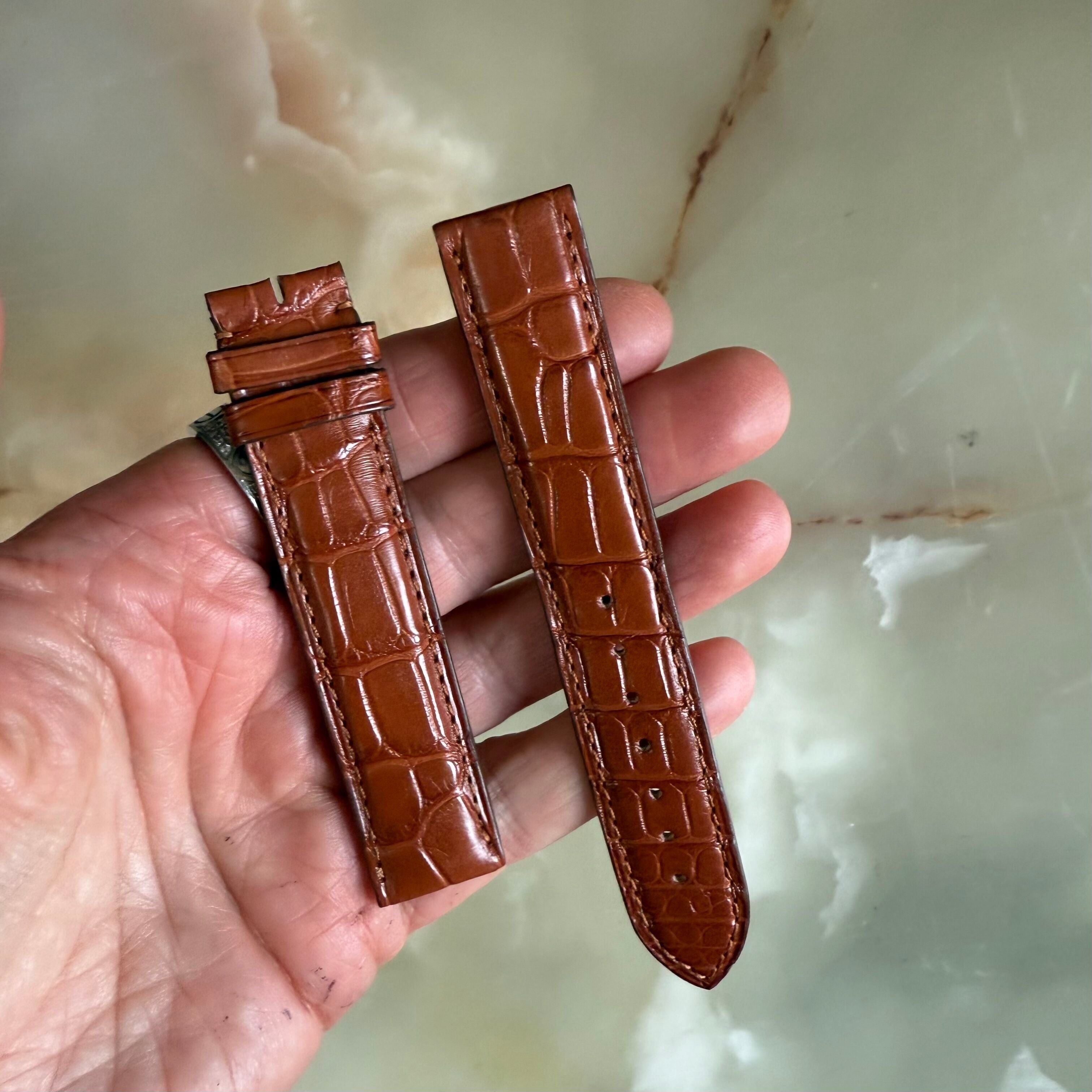 Authentic Cartier Brown Alligator Watch Strap Band 18mm KD43BK21