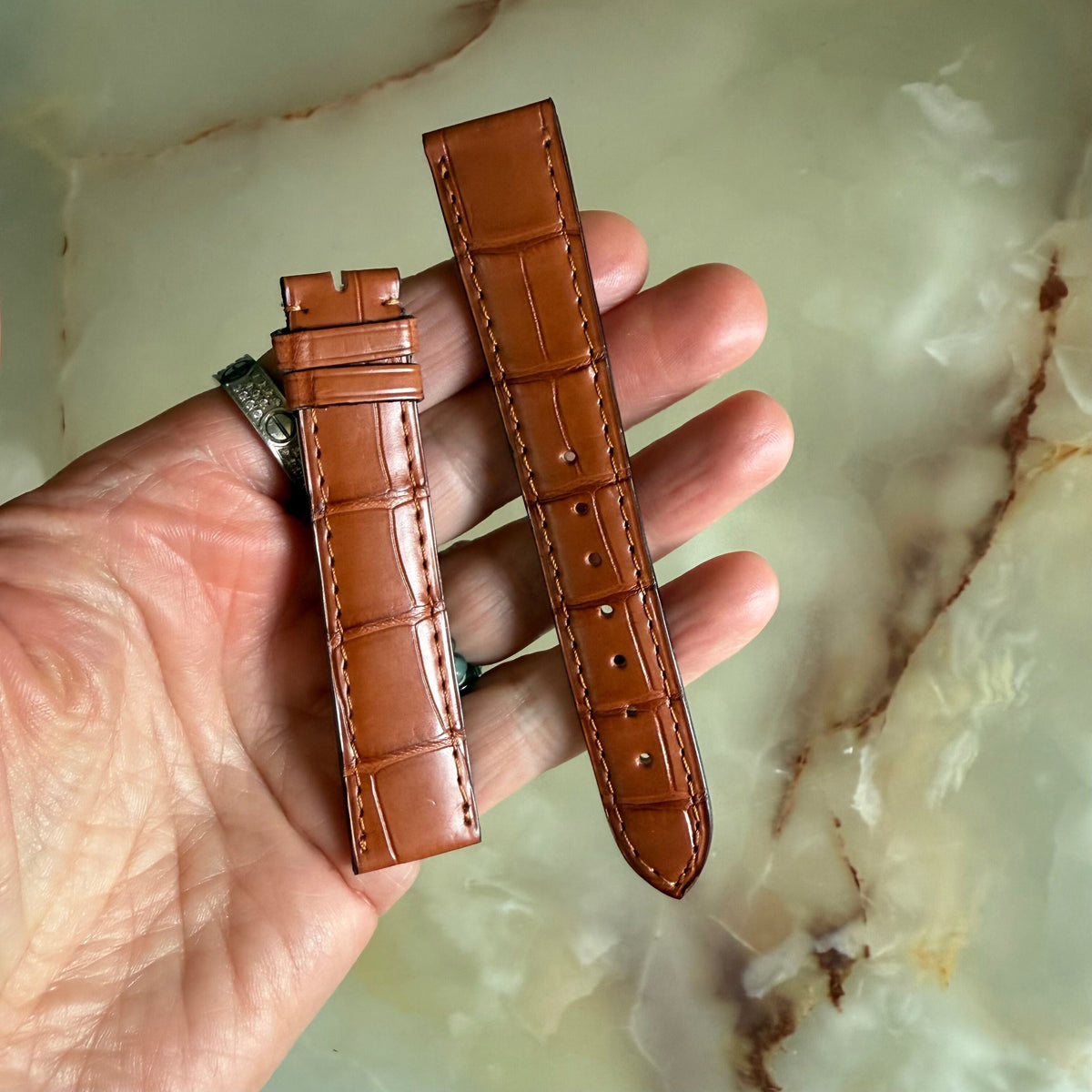 Authentic Cartier Brown Alligator Watch Strap Band 19mm KD20BK21