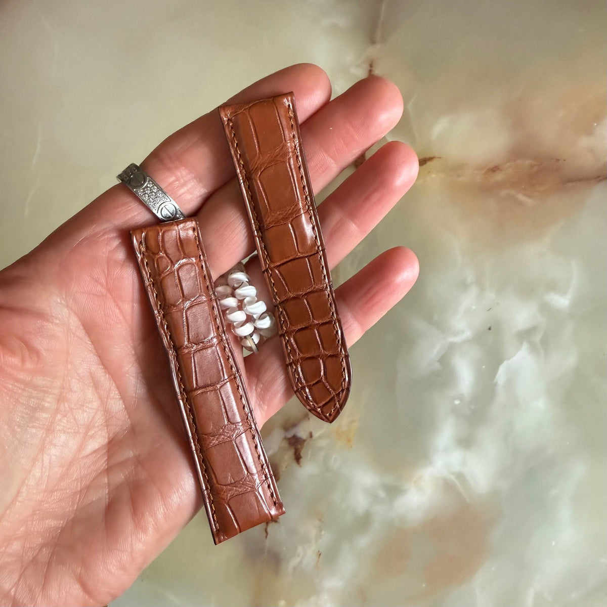 Authentic Cartier Brown Alligator Watch Strap Band 20mm KD18DK12
