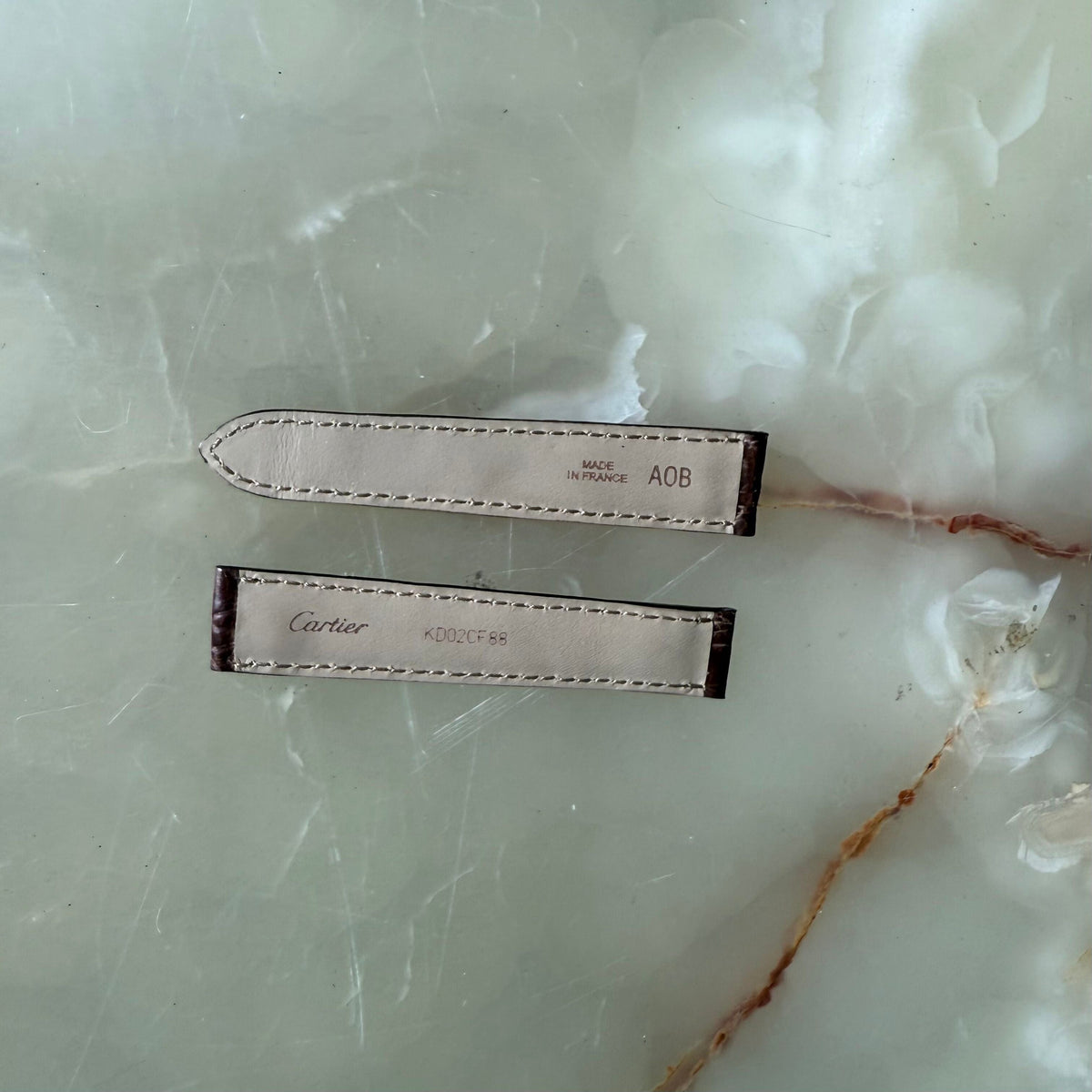 Authentic Cartier Brown Caiman Alligator Watch Strap Band 16mm KD02CF88