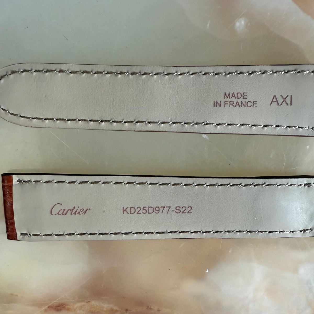 Authentic Cartier Brown Caiman Alligator Watch Strap Band 18mm KD25D977-S22