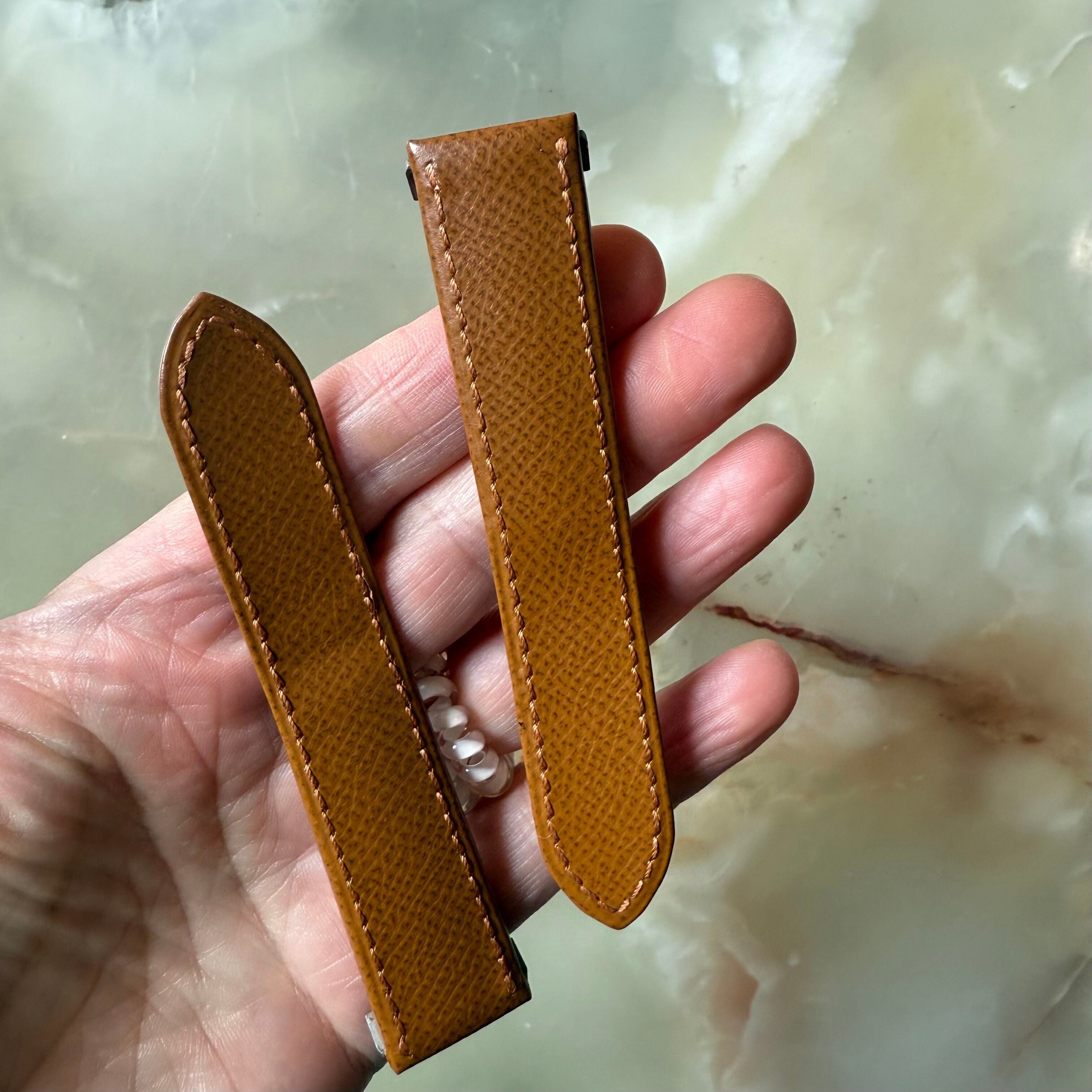Authentic Cartier Brown Calfskin Quick Release Watch Strap Band 20mm