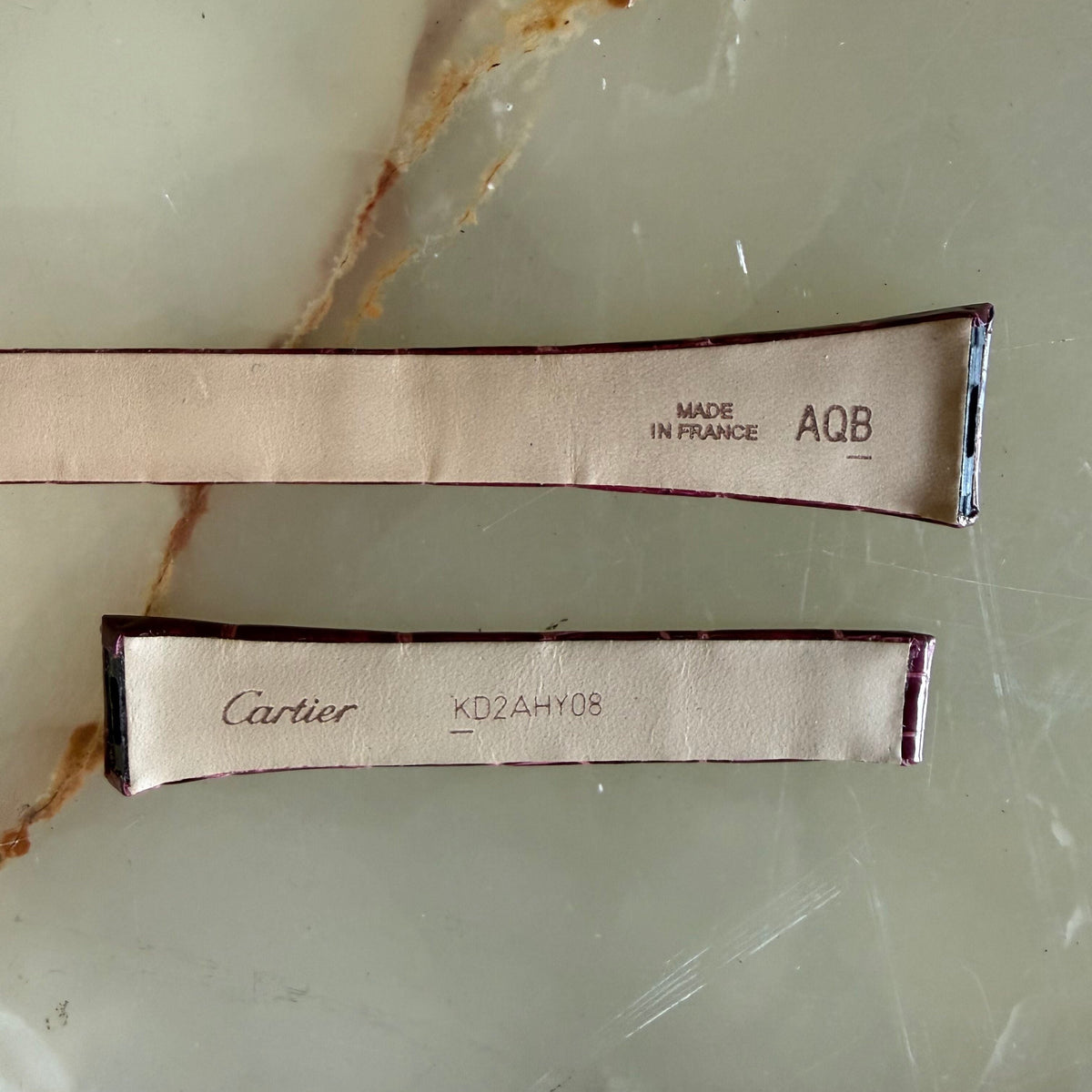 Authentic Cartier Burgundy Alligator Quick Release Watch Strap Band 16mm