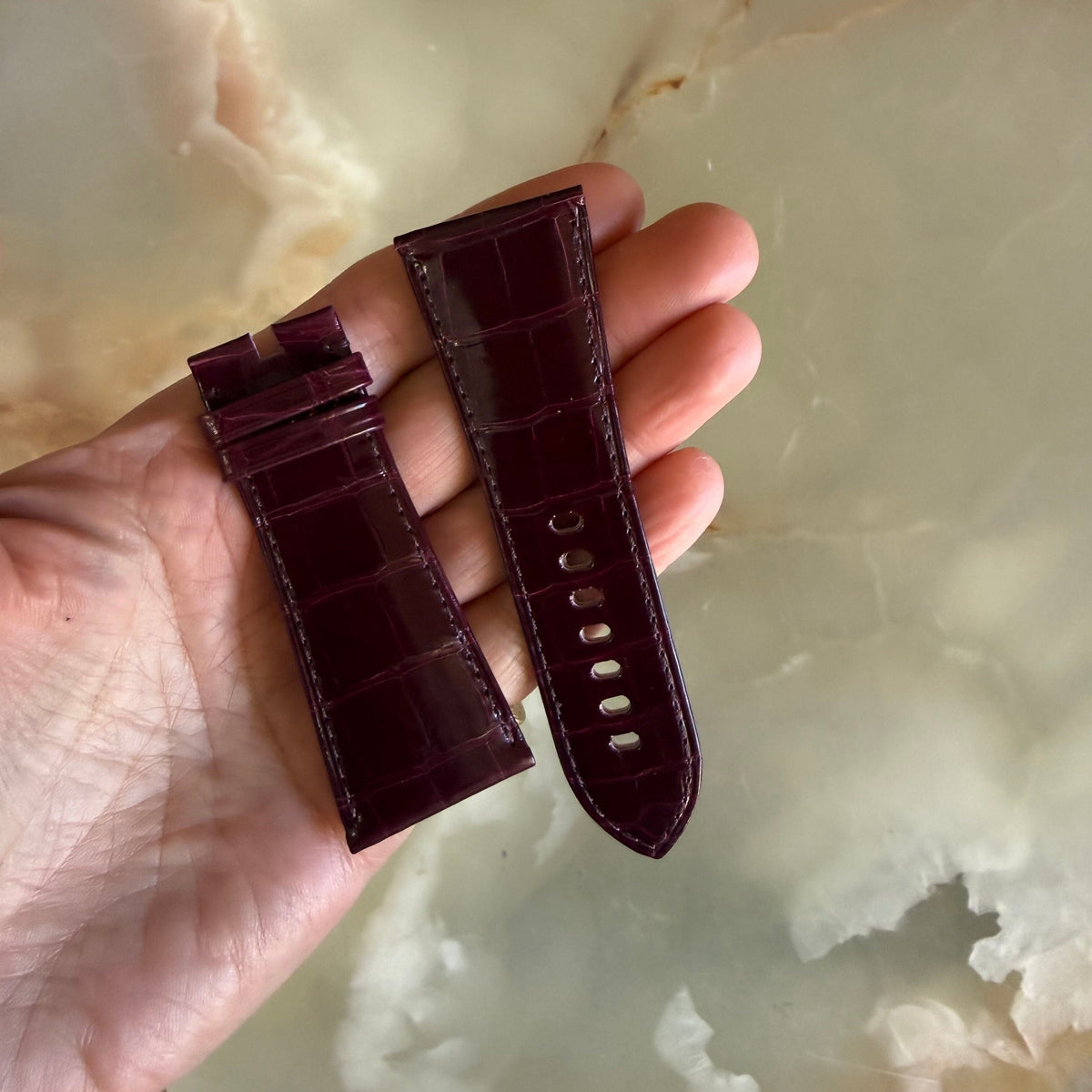 Authentic Cartier Burgundy Alligator Watch Strap Band 29mm KD74A111-S06