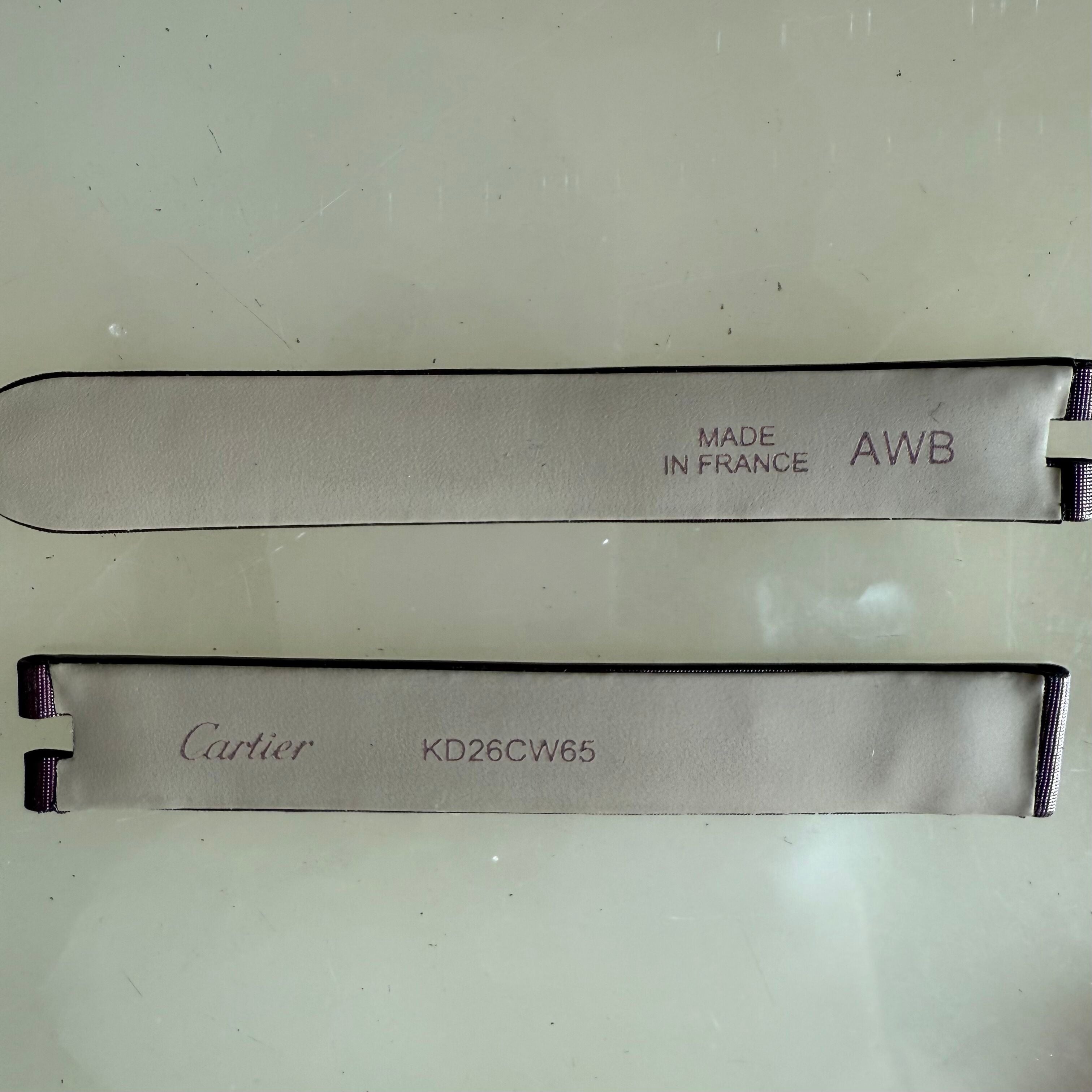 Authentic Cartier Burgundy Satin Watch Strap Band 12.15mm KD26CW65