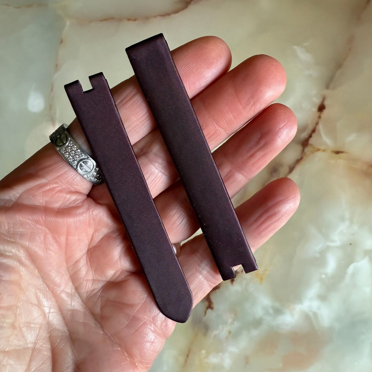 Authentic Cartier Burgundy Satin Watch Strap Band 12.15mm KD26CW65