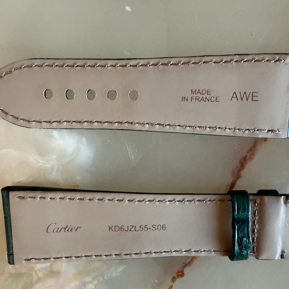 Authentic Cartier Green Alligator Watch Strap Band 23.20mm KD6JZL55-S06