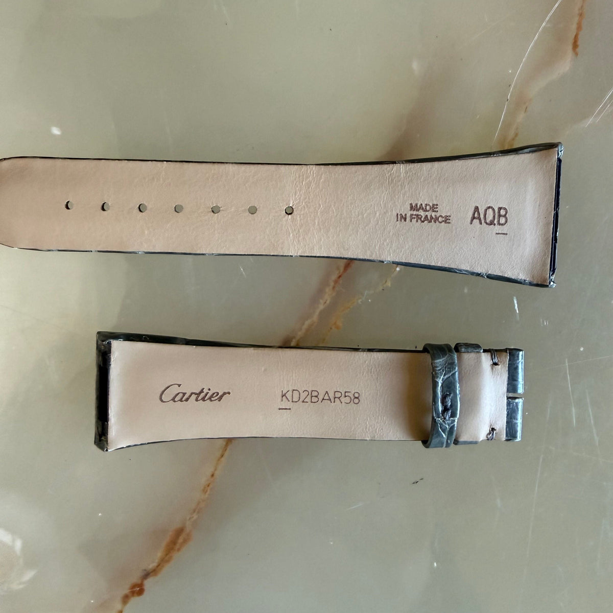 Authentic Cartier Grey Alligator Quick Release Watch Strap Band 20mm KD2BAR58